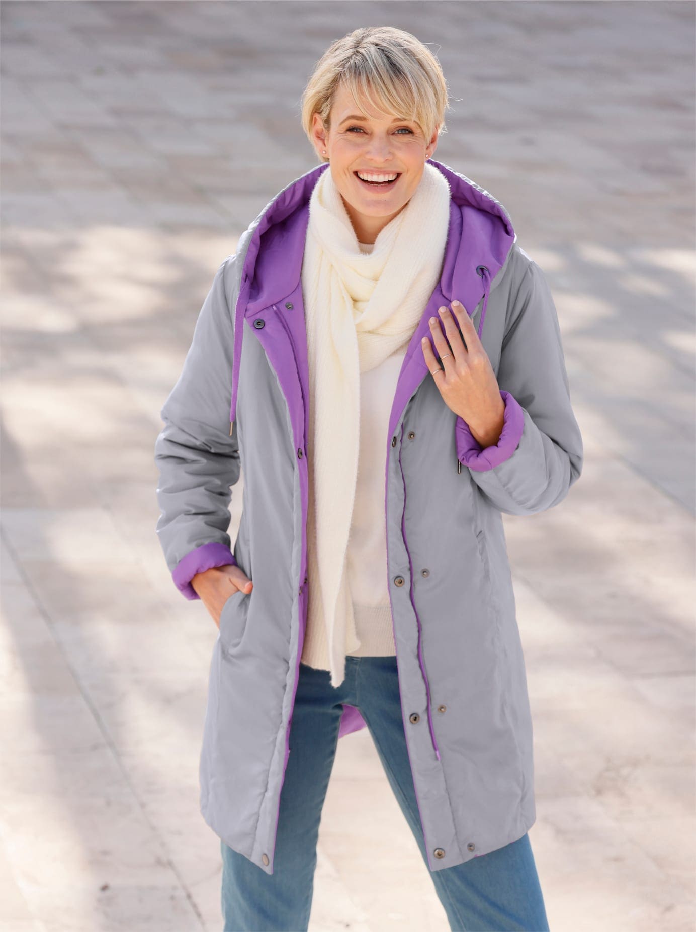 Classic Basics Wendejacke, mit Kapuze