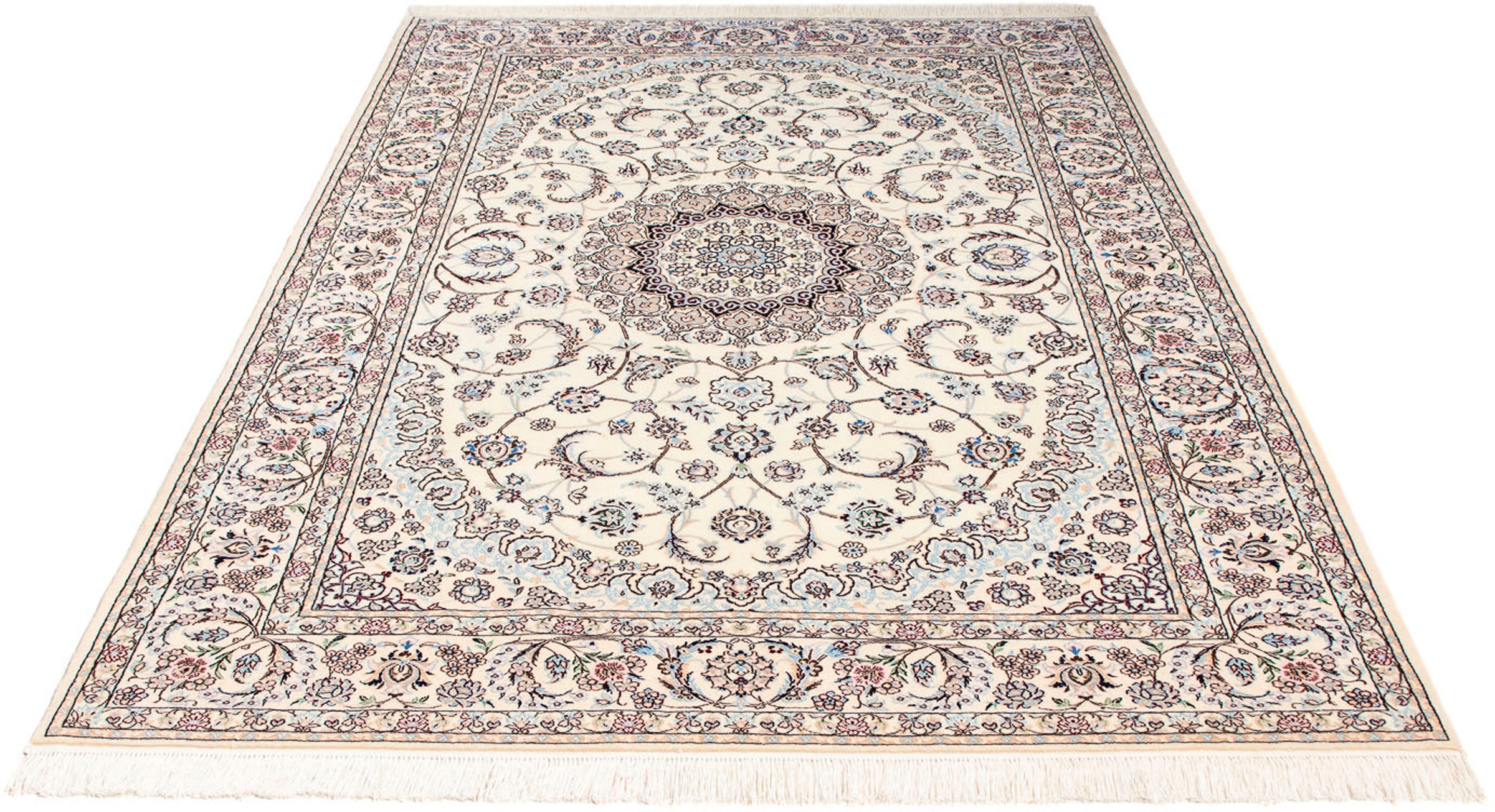 Image of morgenland Orientteppich »Perser - Nain - Premium - 226 x 150 cm - beige«, rechteckig, 6 mm Höhe, Wohnzimmer, Handgeknüpft, Einzelstück mit Zertifikat bei Ackermann Versand Schweiz