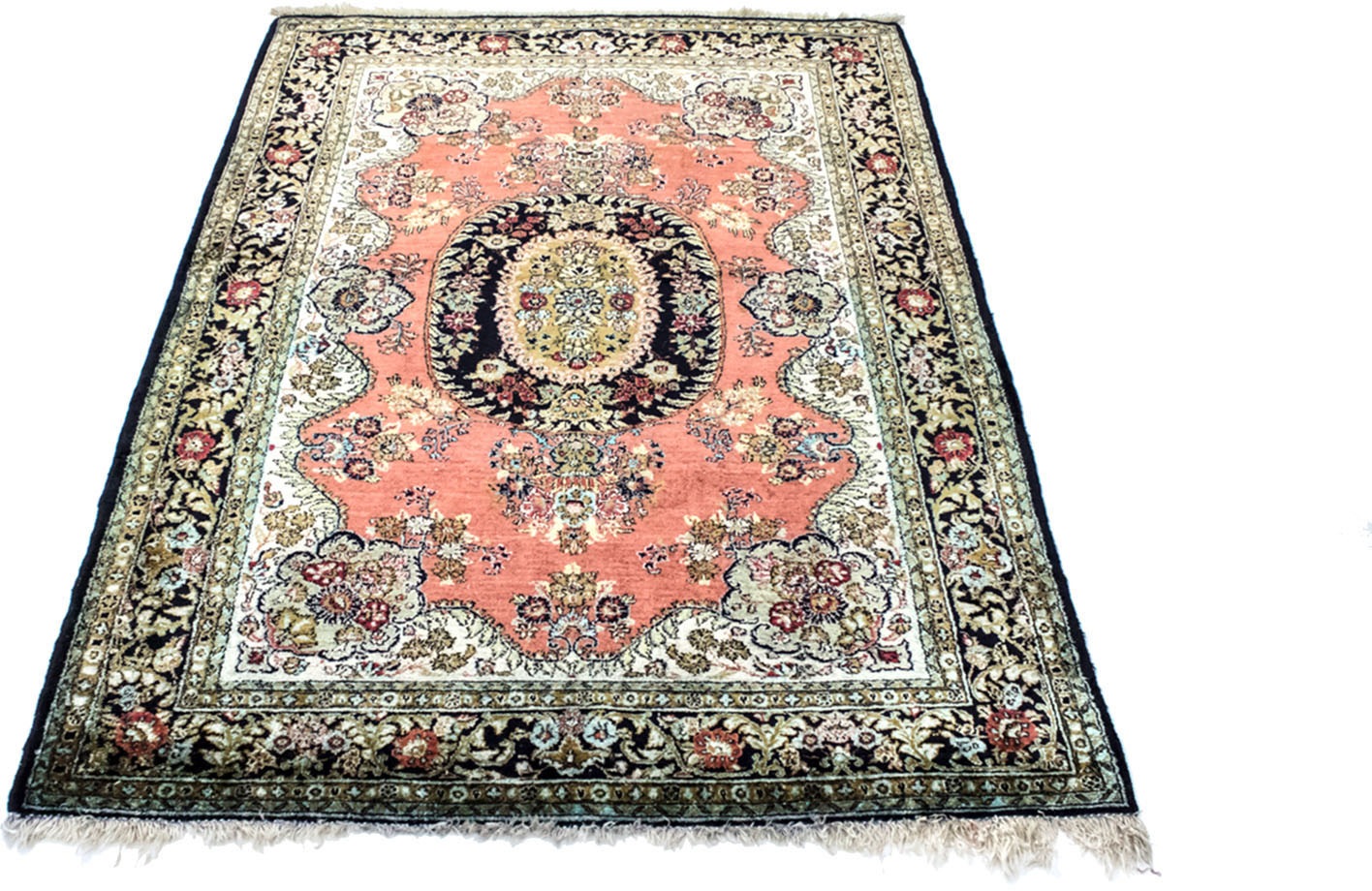 Image of morgenland Teppich »Ghom Seide Teppich handgeknüpft grün«, rechteckig, 5 mm Höhe bei Ackermann Versand Schweiz