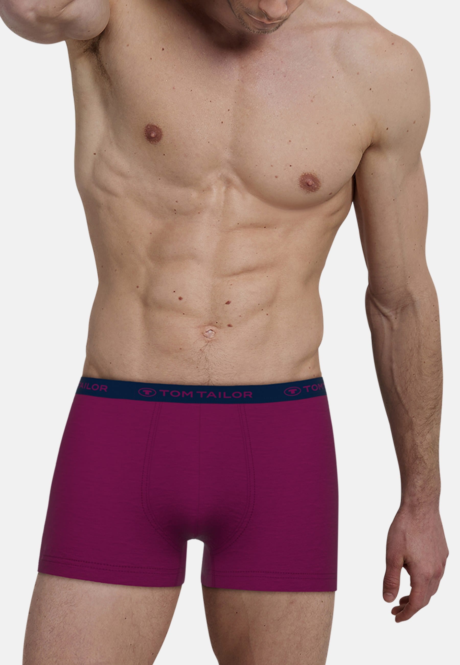 TOM TAILOR Boxershorts »Buffer«, (6er Pack), feuchtigkeitsregulierend, eng, atmungsaktiv, Logobund, Baumwollmix