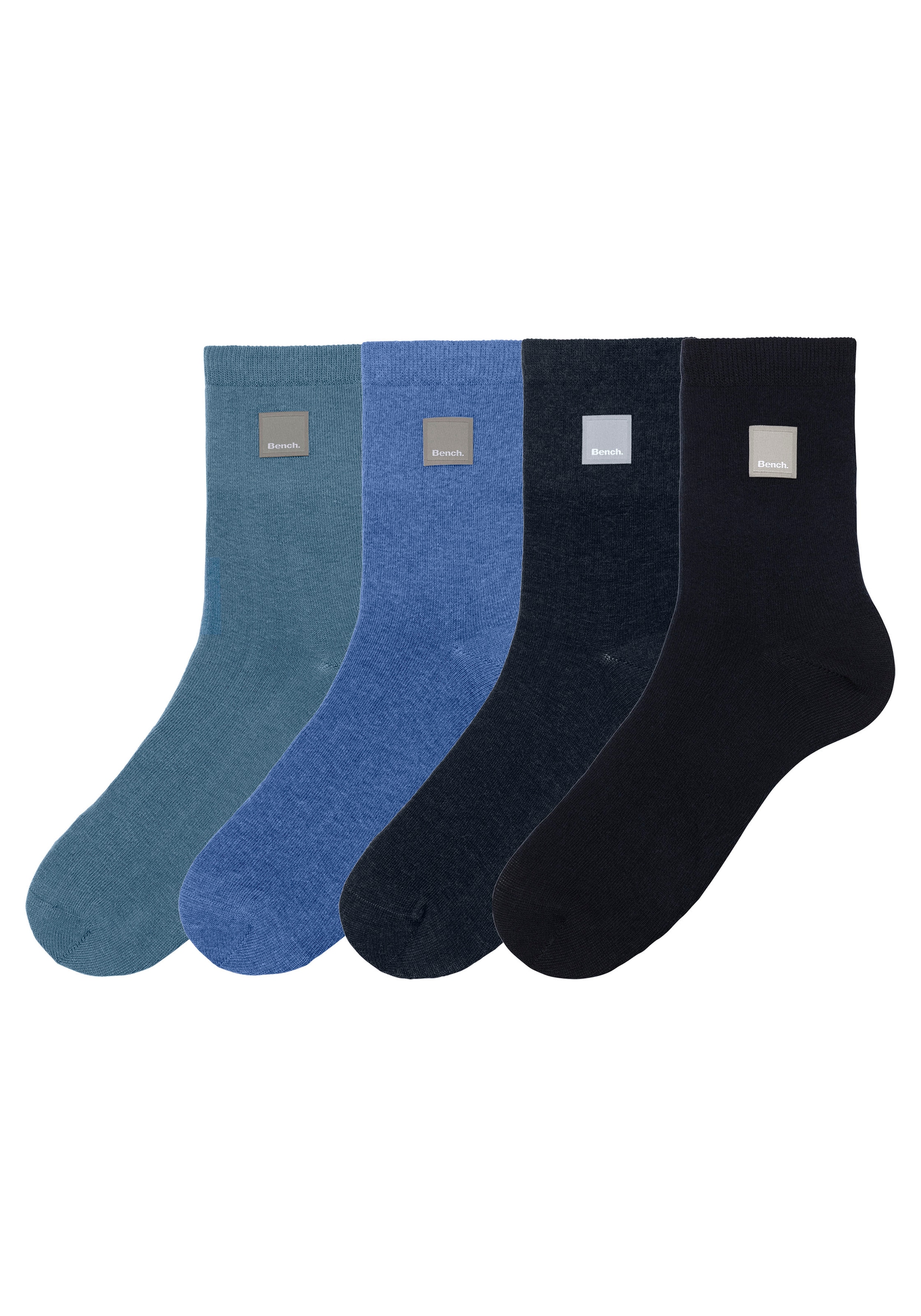 Bench. Basicsocken, (Packung, 4 Paar), mit Weblabel