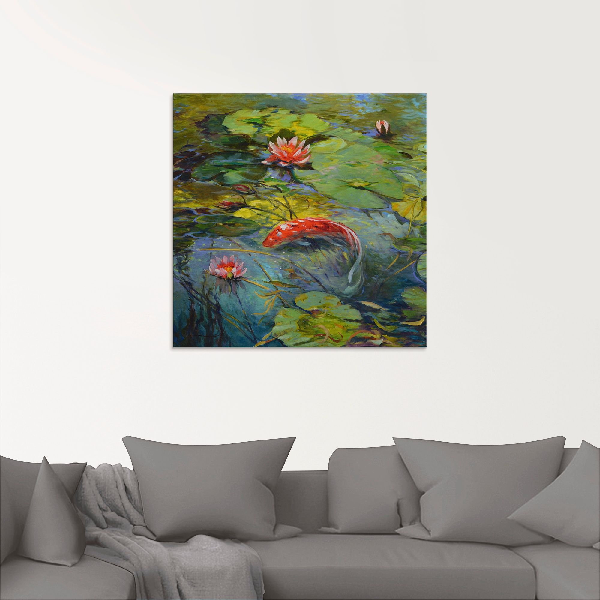 Artland Glasbild »Roter Koi«, Wassertiere, (1 St.), in verschiedenen Grössen