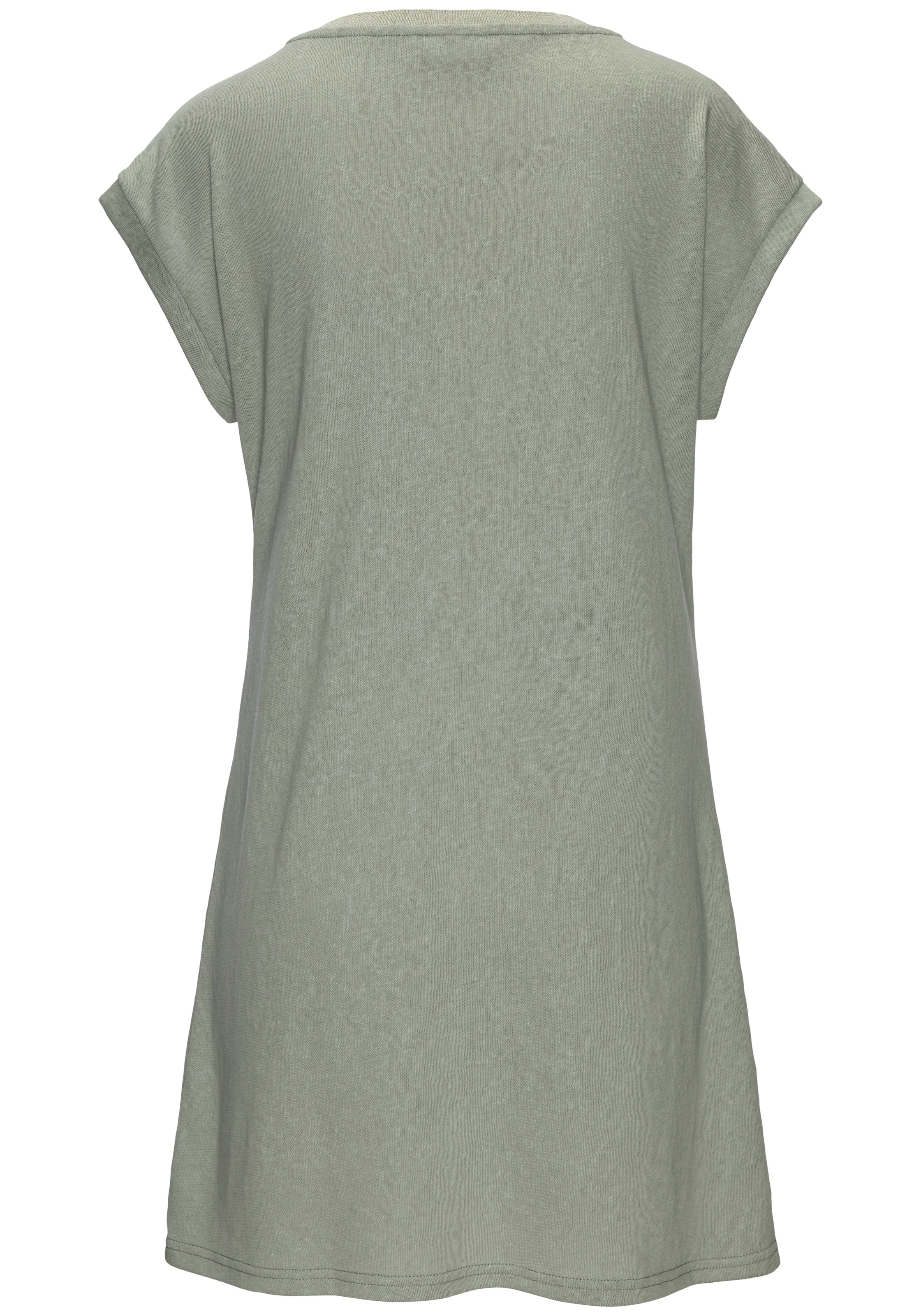 Beachtime by Lascana T-shirt long »mit glänzendem Foliendruck vorne, kurzes T-Shirt-Kleid« robe en jersey ample, robe d'été aérienne, robe de plage courte