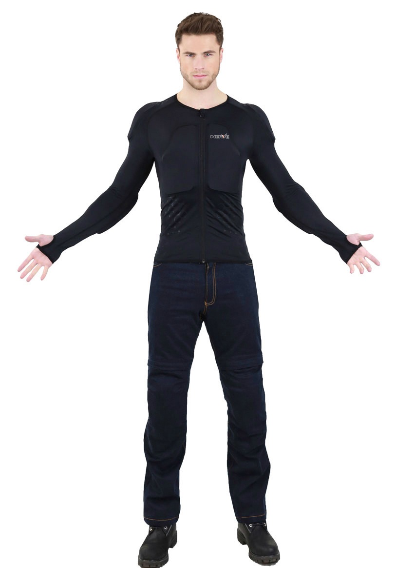 Image of NERVE Motorradjacke "Armorgel" körpernahe Passform, mit Reissverschluss, mit Sicherheitsstreifen