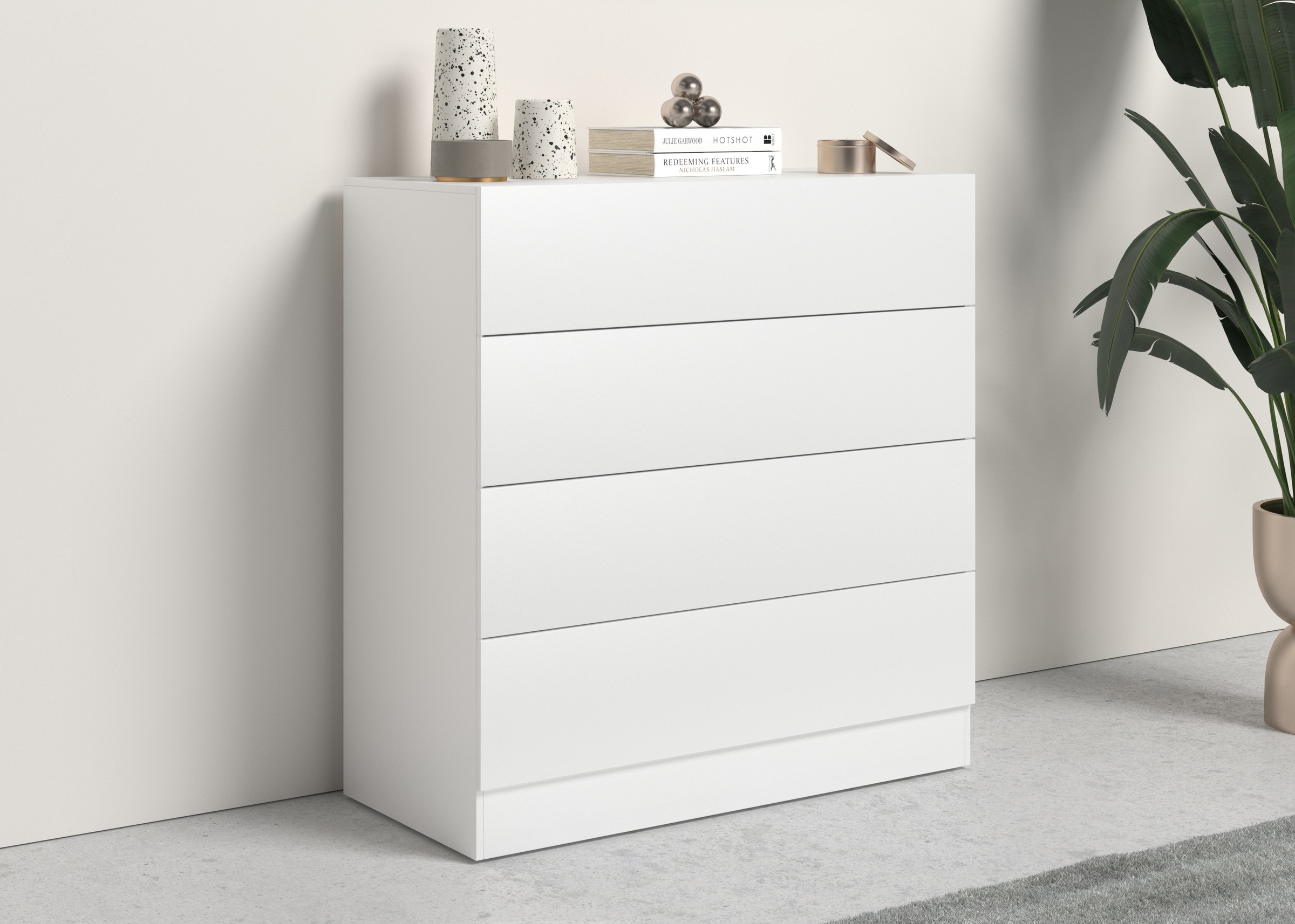 Image of borchardt Möbel Kommode "Vaasa, Kommode mit 4 Schubkästen auf Kugelführungen" Sideboard Breite 76 cm, Höhe 79 cm, mit Push-to-open-Funktion
