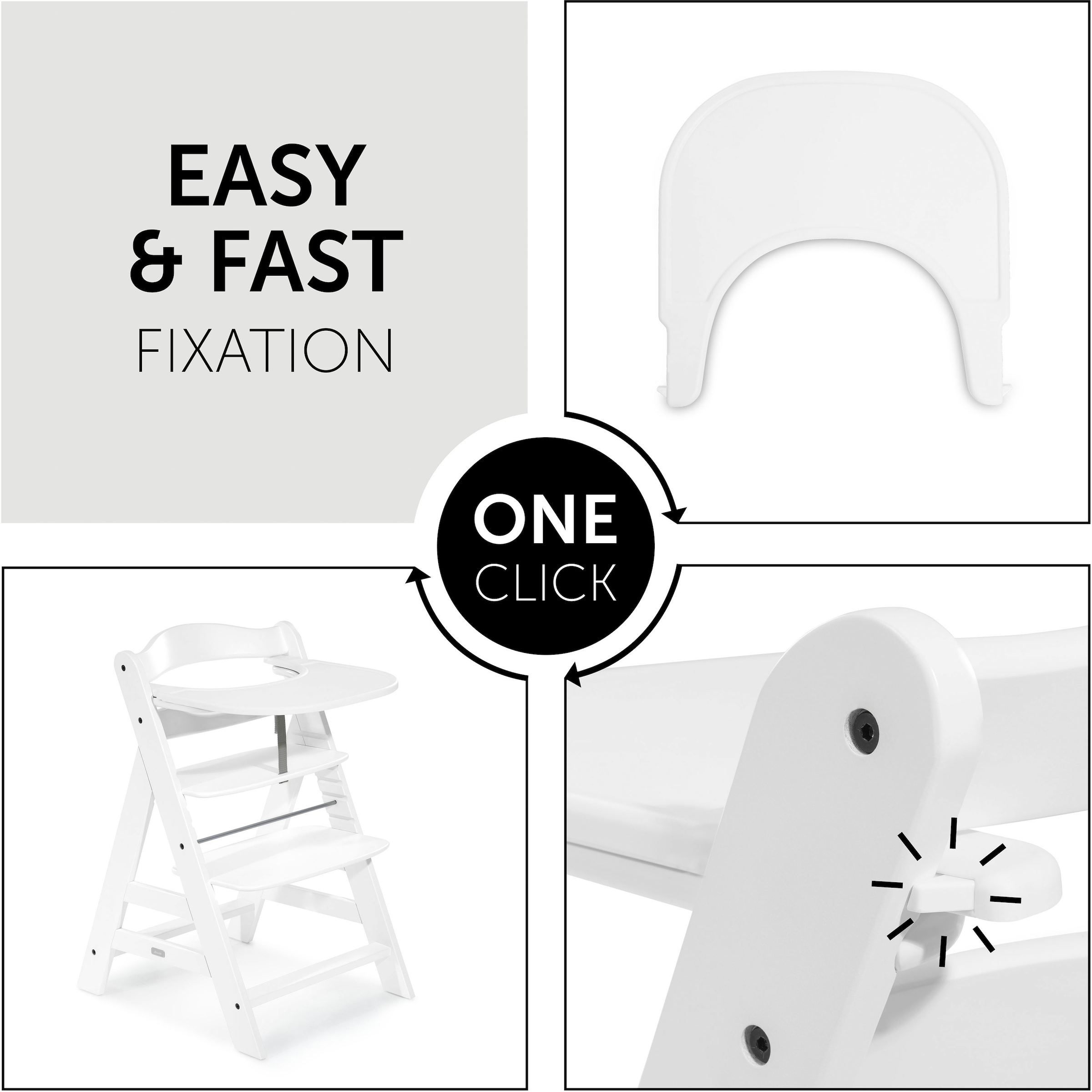 Hauck Plateau de chaise haute »Alpha Click Tray, weiss« für Hauck Hochstuhl Alpha+
