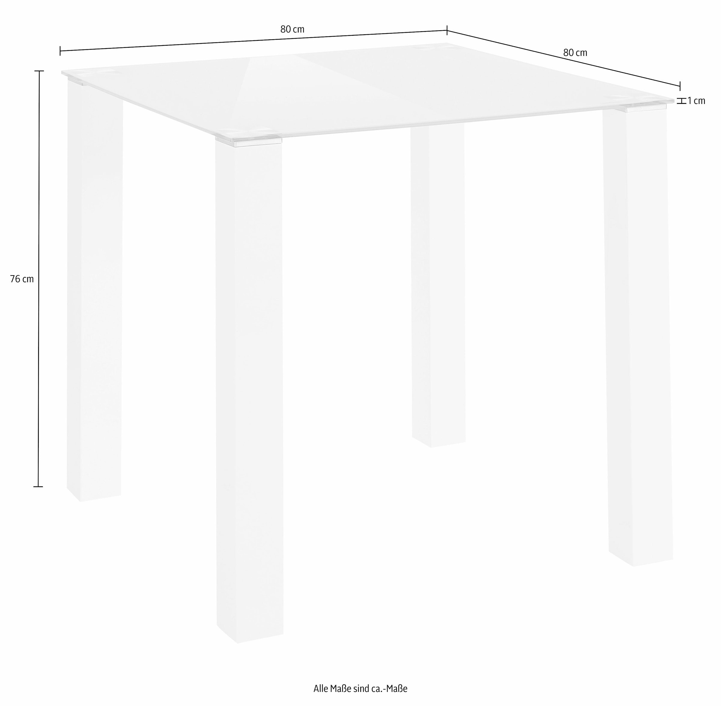 INOSIGN Essgruppe, (Set, 5 tlg.), mit Glastisch, Breite 80 cm