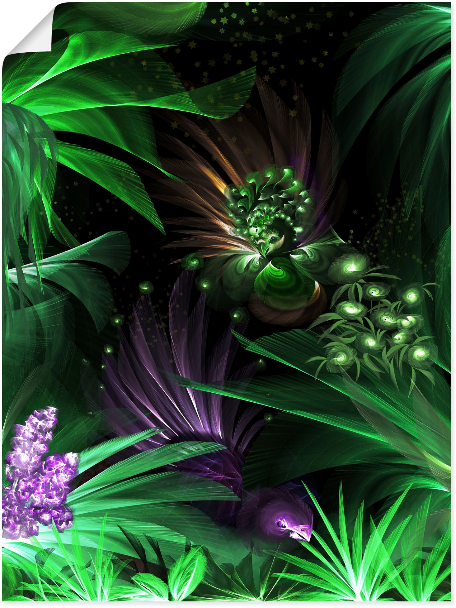 Image of Artland Wandbild »Paradiesvögel im Wald«, Waldbilder, (1 St.), in vielen Grössen & Produktarten - Alubild / Outdoorbild für den Aussenbereich, Leinwandbild, Poster, Wandaufkleber / Wandtattoo auch für Badezimmer geeignet bei Ackermann Versand Schweiz