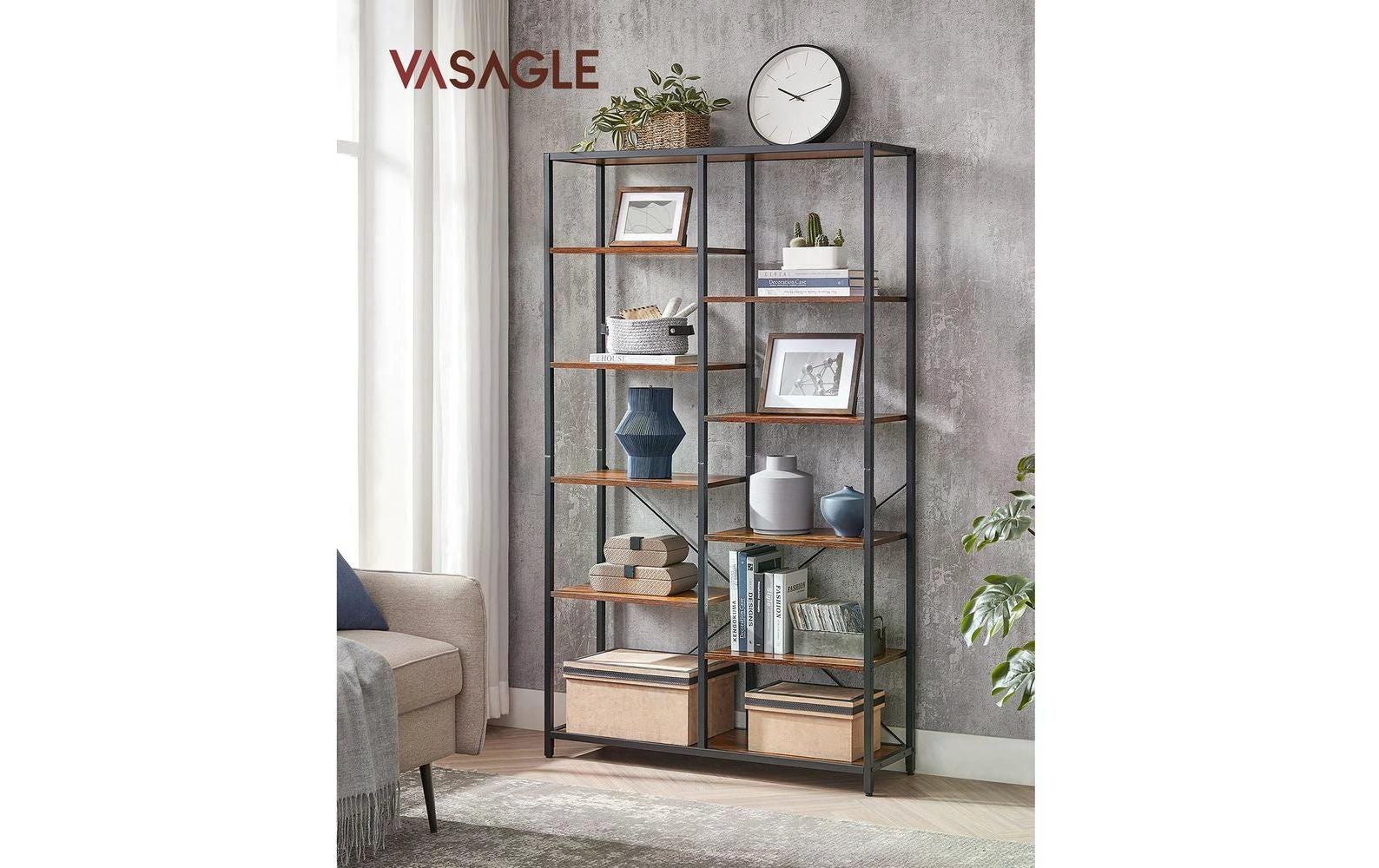 VASAGLE Regal »100 x 30 x 17 cm, Braun/Schwarz«
