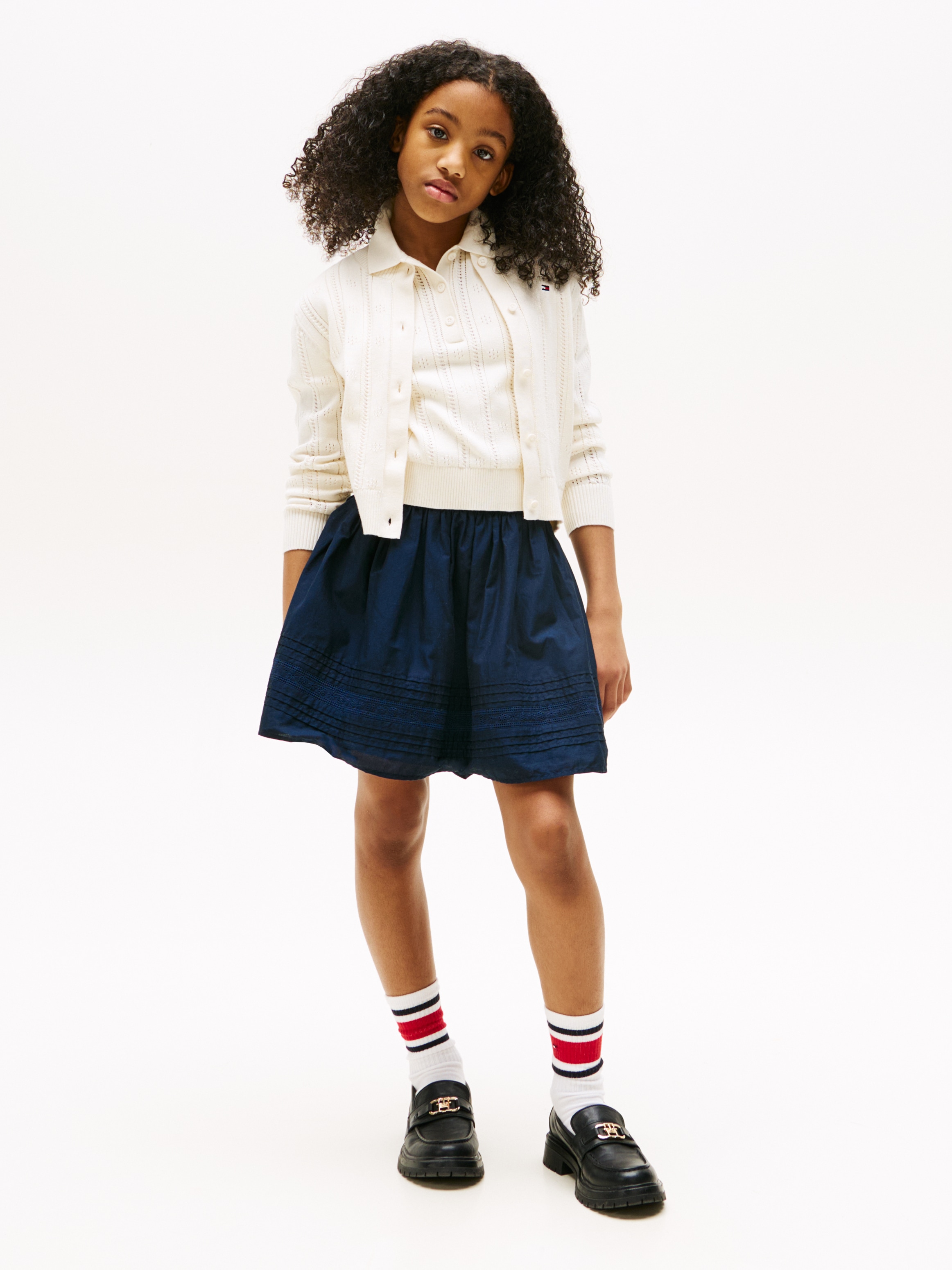 Tommy Hilfiger Strickjacke »POINTELLE CARDIGAN LS«, für Kinder bis 16 Jahre, mit süssem Muster