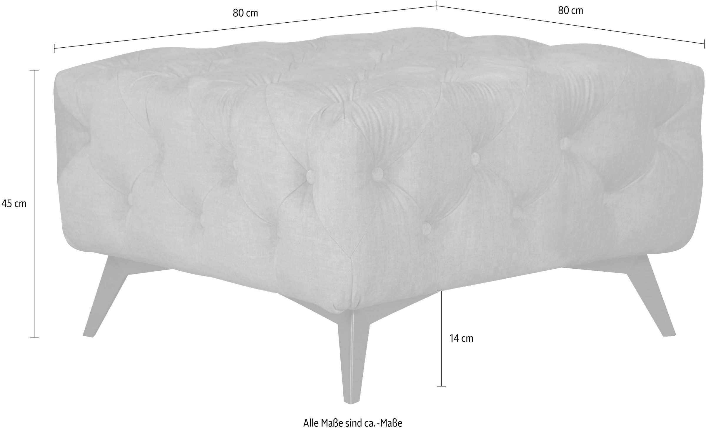 Leonique Polsterhocker »Glynis«, aufwändige Knopfheftung, moderne Chesterfield Optik, Fussfarbe wählbar