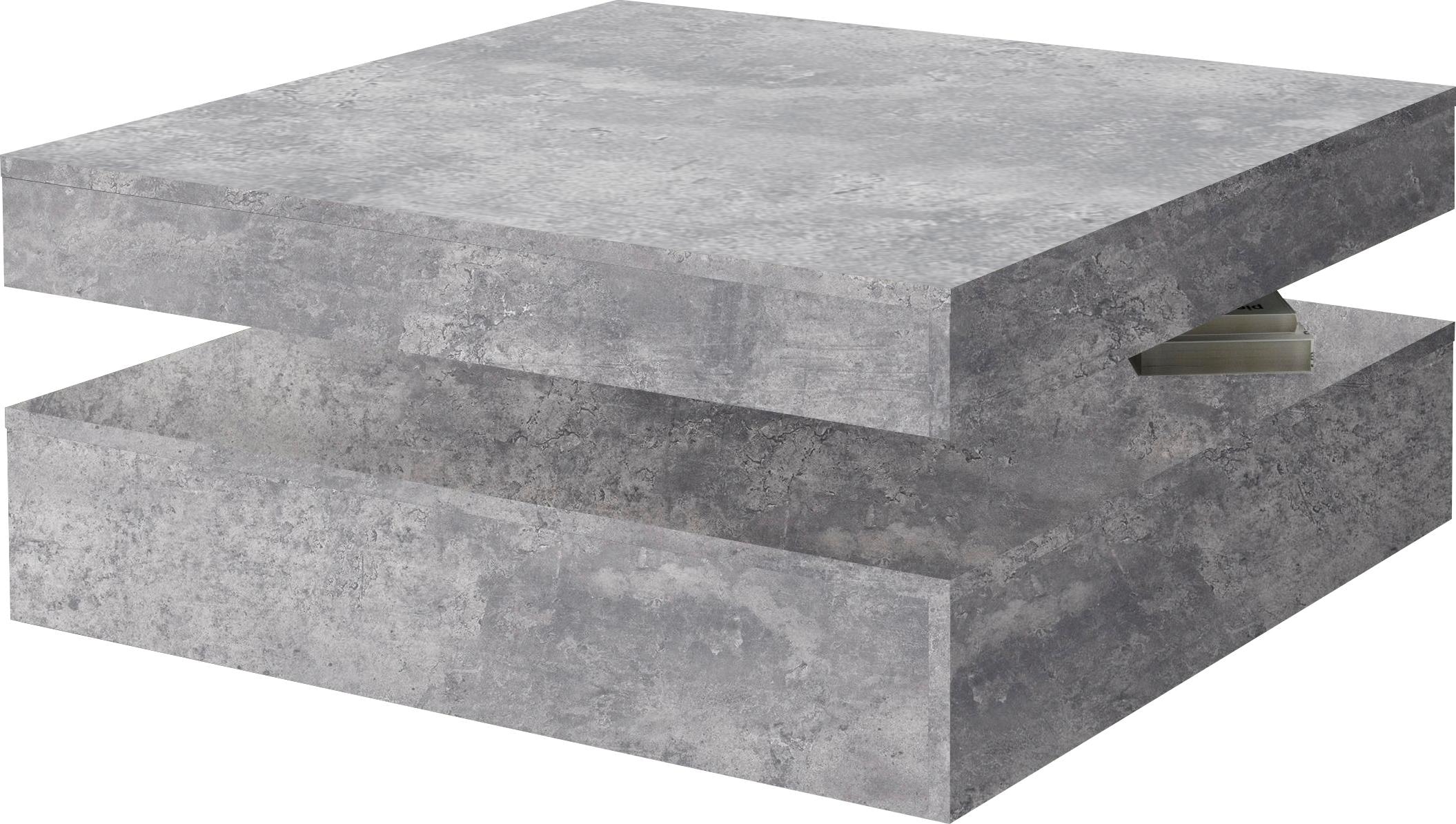 FORTE Couchtisch mit Funktion, drehbare Tischplatte, Breite ca. 78x78 cm
