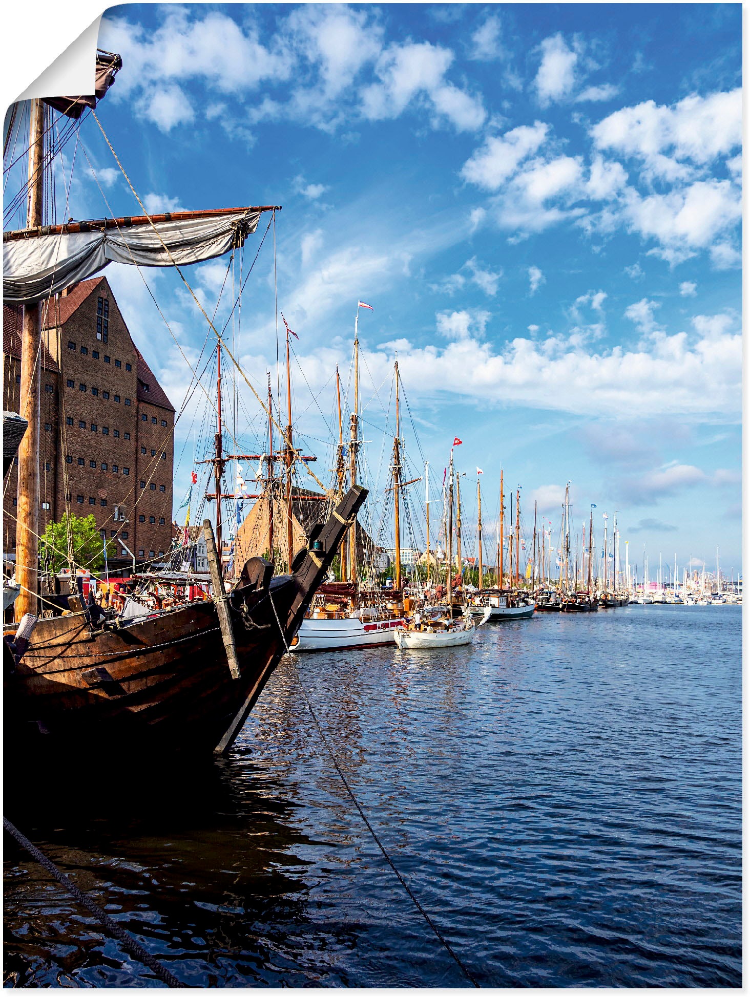 Image of Artland Wandbild »Segelschiffe auf Warnow Rostock«, Bilder von Booten & Schiffen, (1 St.), in vielen Grössen & Produktarten - Alubild / Outdoorbild für den Aussenbereich, Leinwandbild, Poster, Wandaufkleber / Wandtattoo auch für Badezimmer geeignet bei Ac