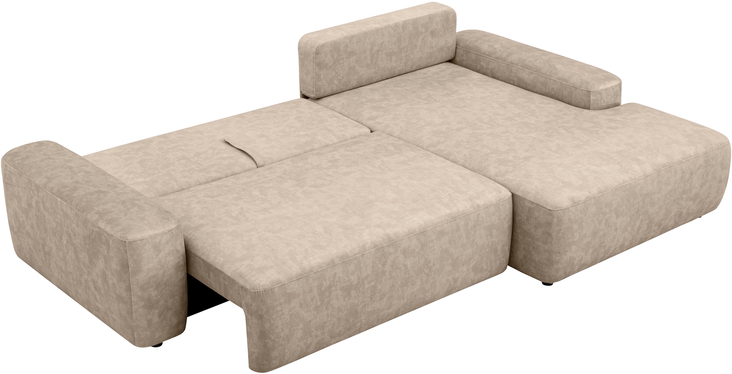 INOSIGN Ecksofa »TORGE (264cm), Schlafsofa in Cord, Samtvelours o Struktur fein, L-Form«, Schlaffunktion, Bettkasten, Liegefläche: 125/210 cm
