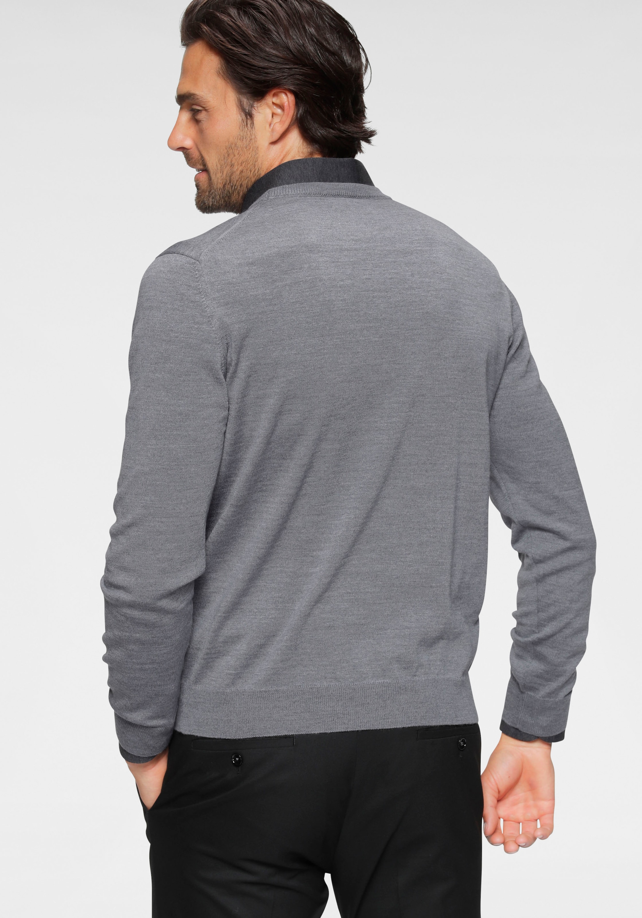 OLYMP Pull à col rond »OLYMP Strick Casual« moderner Strickpullover