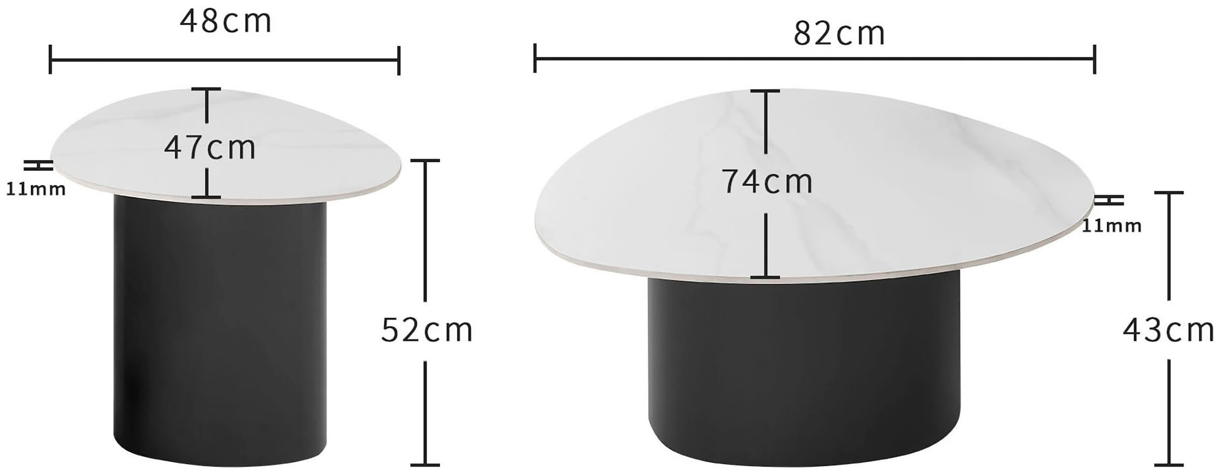 GOODproduct Couchtisch »Craco« Set,  2er-Set, in unterschiedlichen Höhen, ideal als Ablagefläche