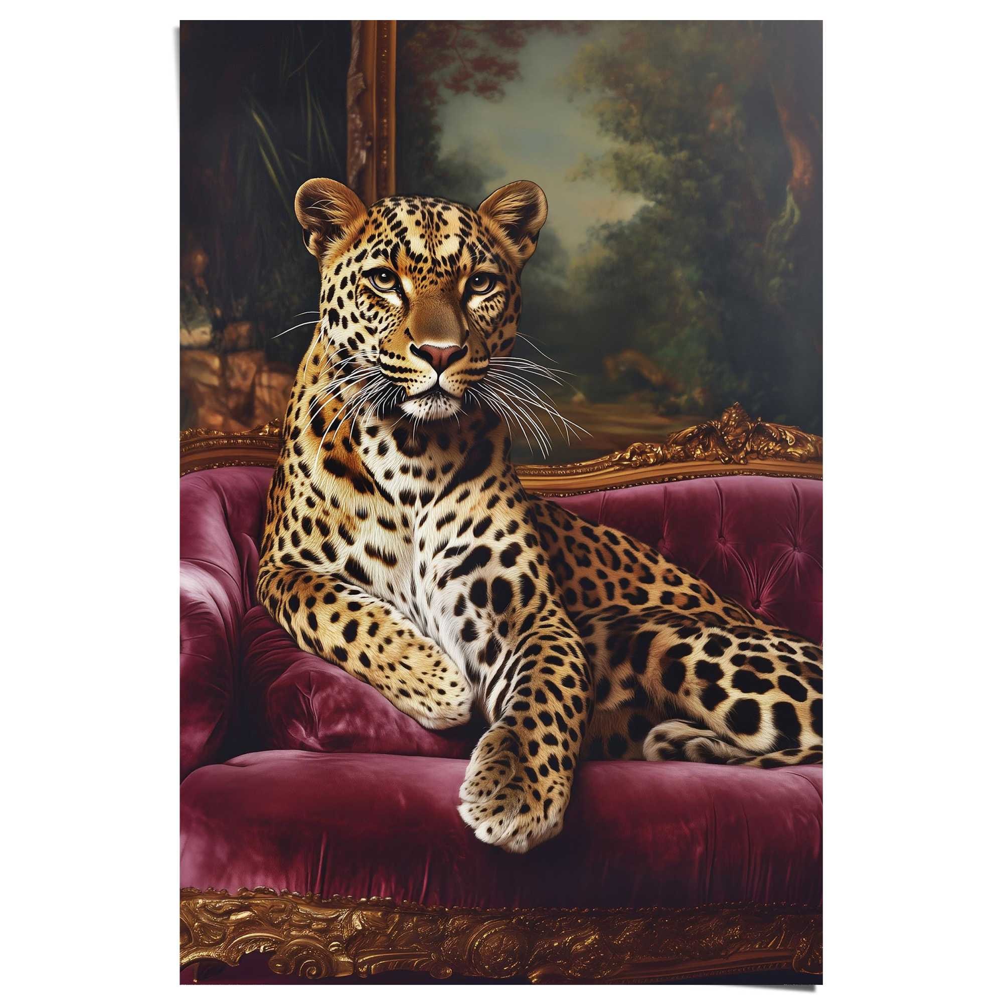 Image of Reinders Poster "Sofa Panther" Wohnzimmer - Mehrfarbig - 150 gr. Papier - Tiere - 61x91,5 cm