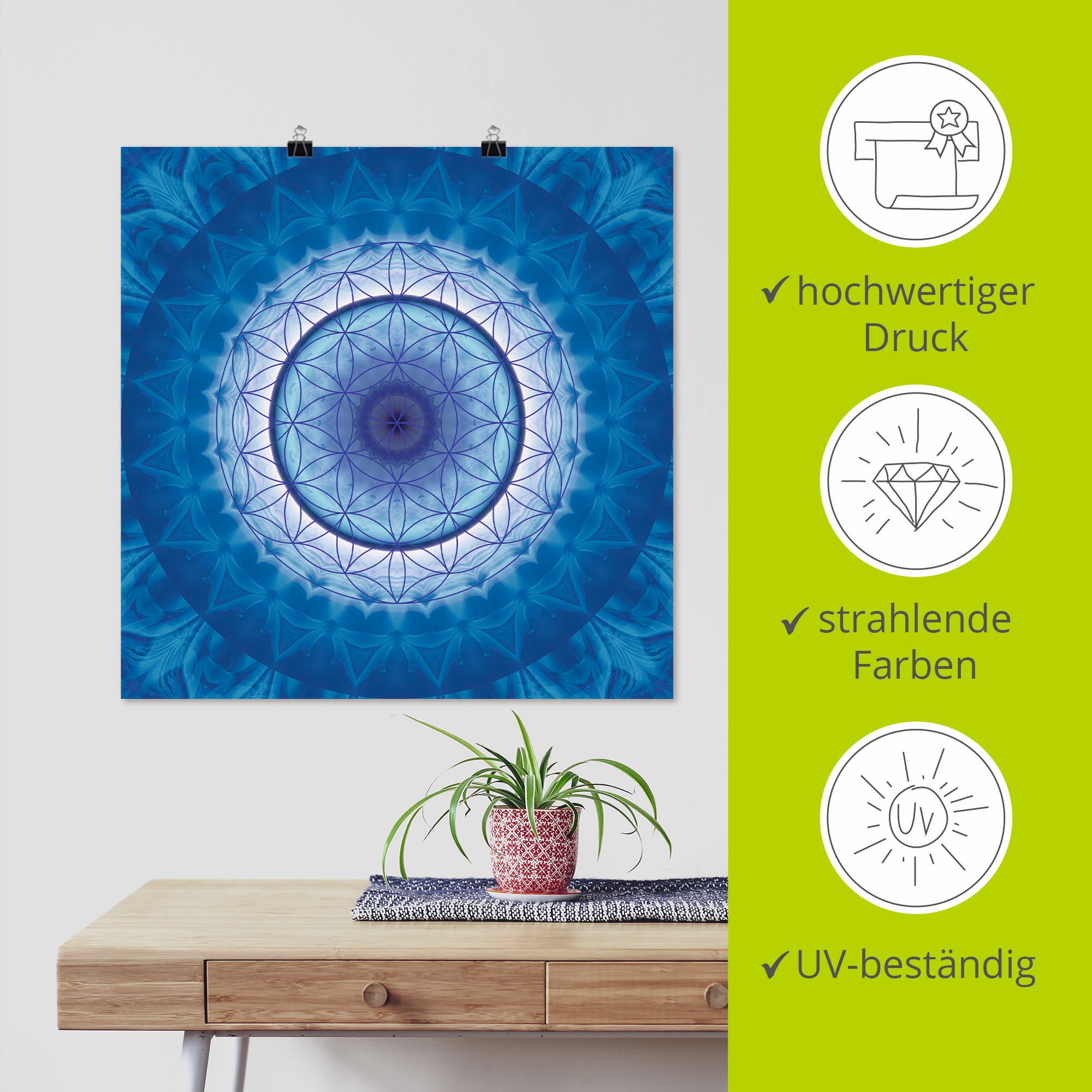 Artland Poster »Blume des Lebens 2« 1 cuis tlg. ohne Rahmen