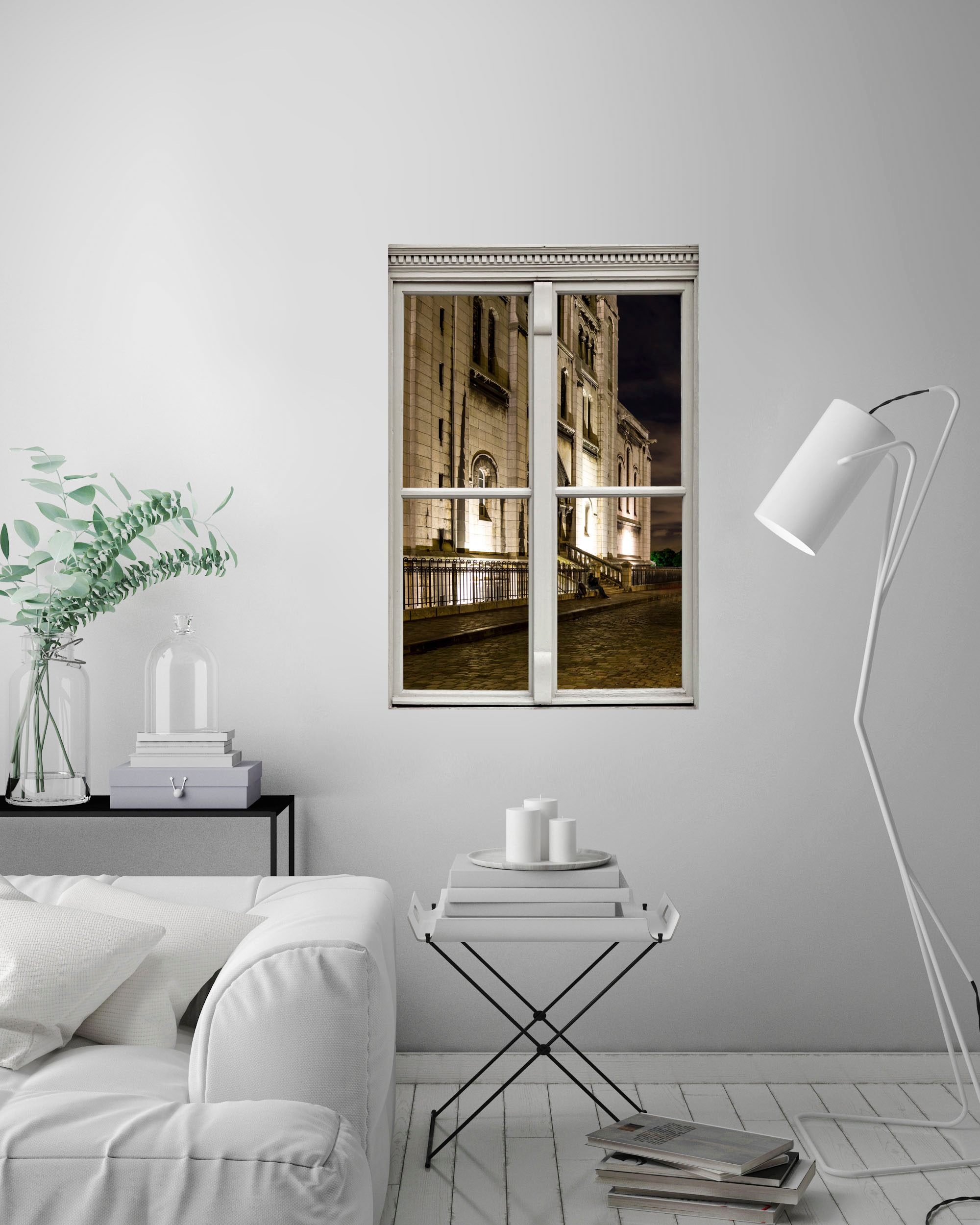 queence Autocollants muraux »Haus« Wandsticker, Wandbild, selbstklebend, 3D, Fenster