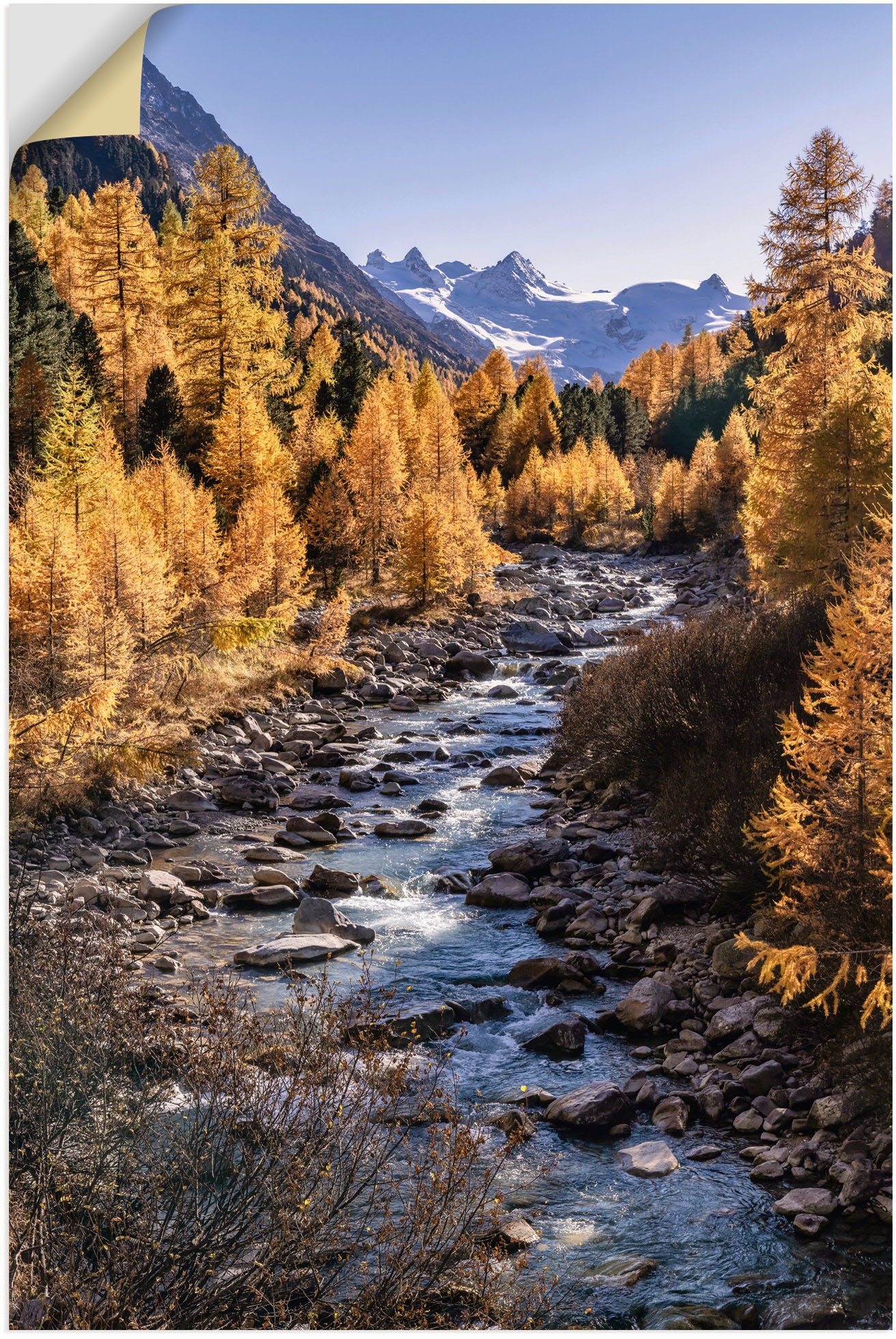 Image of Artland Wandbild »Herbst im Oberengadin«, Vier Jahreszeiten Bilder, (1 St.), in vielen Grössen & Produktarten - Alubild / Outdoorbild für den Aussenbereich, Leinwandbild, Poster, Wandaufkleber / Wandtattoo auch für Badezimmer geeignet bei Ackermann Versan