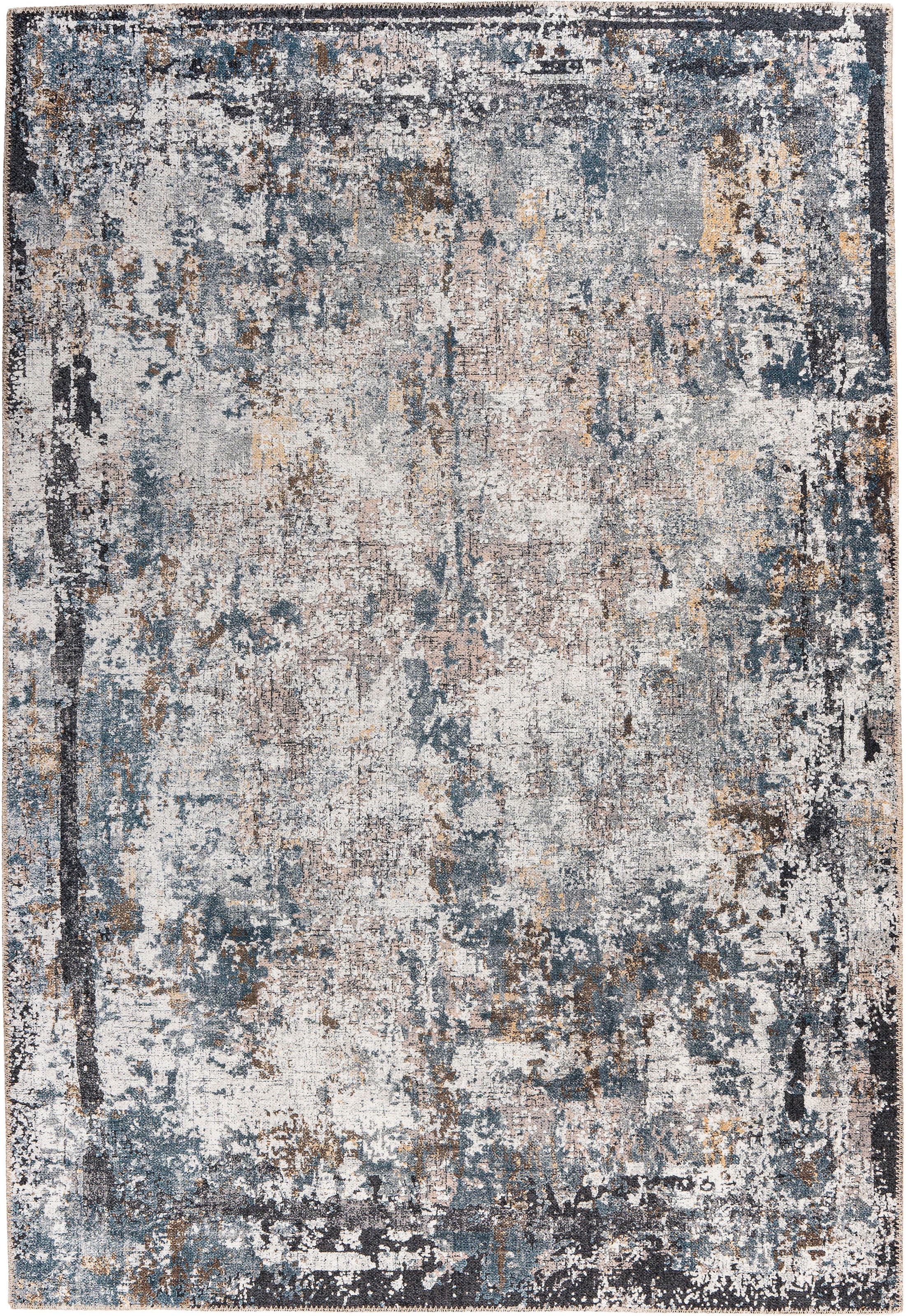 me gusta Teppich »Faye 1225« rechteckig 6 mm Höhe Flachgewebe, gedrucktes Motiv, Wohnzimmer