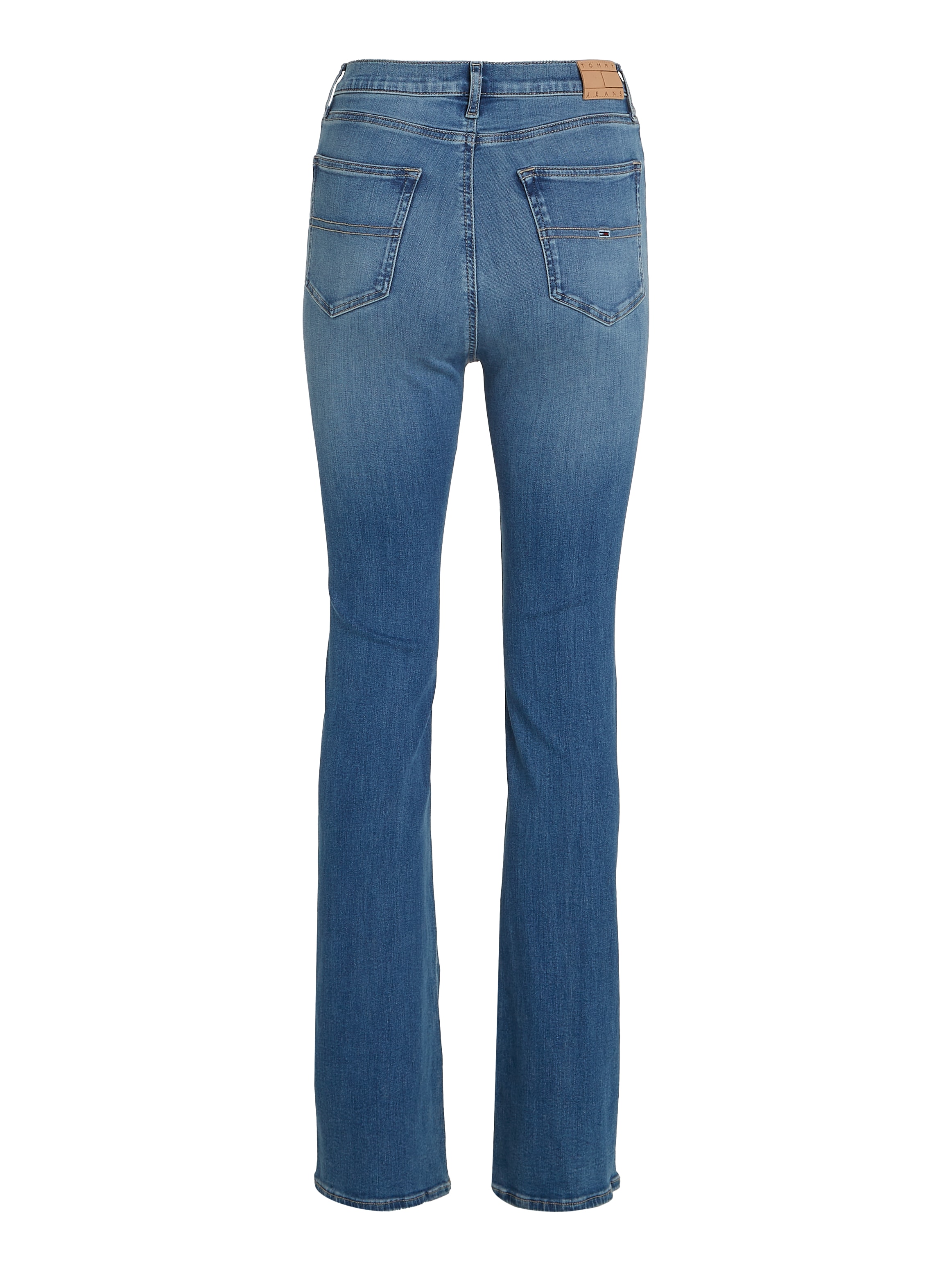 Tommy Jeans Schlagjeans »Tommy Jeans SYLVIA - High waist - Flared Denim Jeans«, mit Logostickereien und Nieten