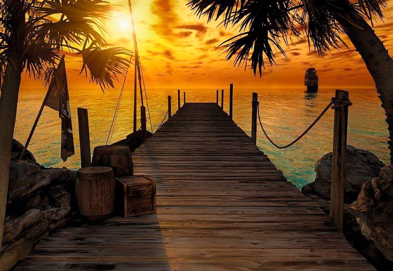 Image of Komar Fototapete "Treasure Island - Grösse 368 x 254 cm" bedruckt glatt Wohnzimmer, Schlafzimmer