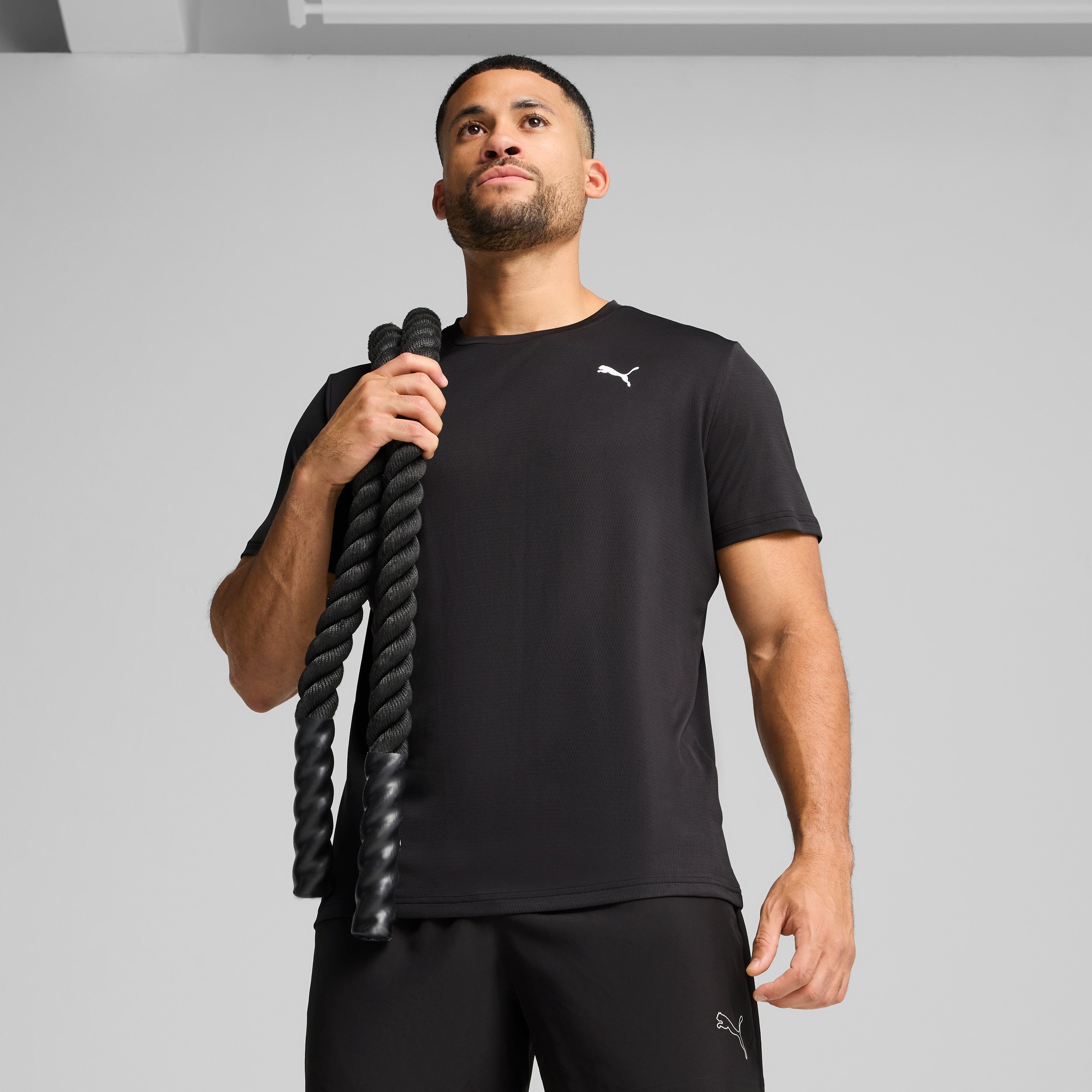 PUMA Trainingsshirt »M TAD ESSENTIAL POLY TEXTURE TEE« Trainings-T-Shirt, mit Rundhalsausschnitt, mit Kurzarm