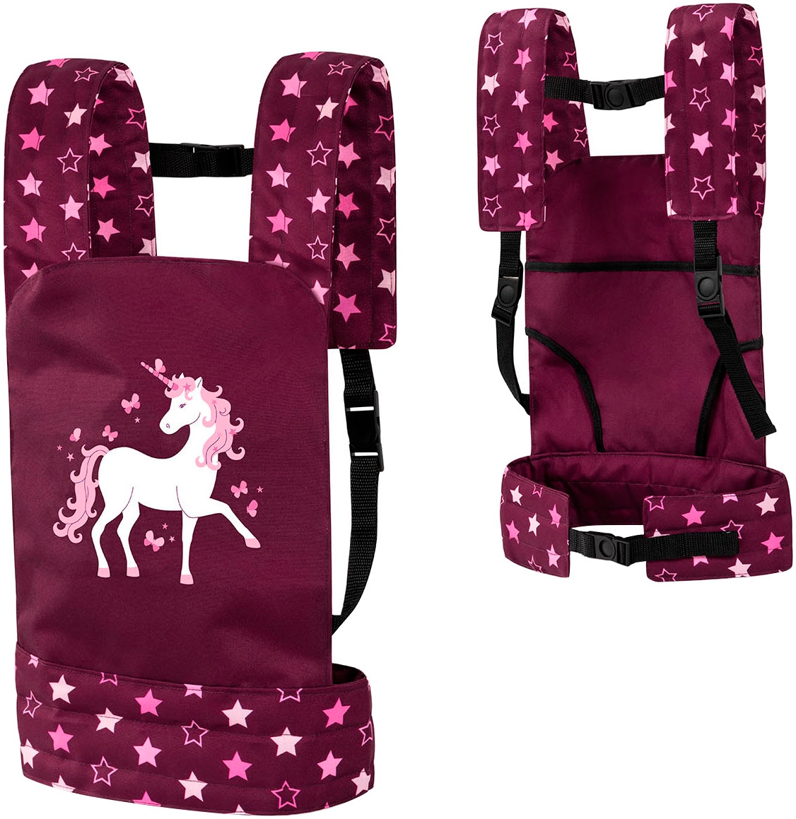 Bayer Civière de poupée »grau/rosa Schmetterling«