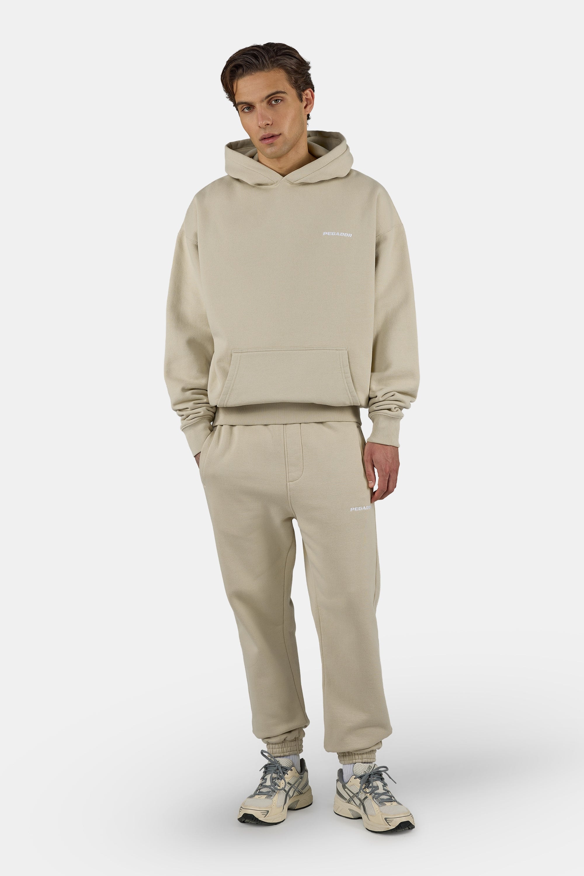 PEGADOR Sweat à capuche »Logo Oversized Hoodie«, mélange de coton, oversize
