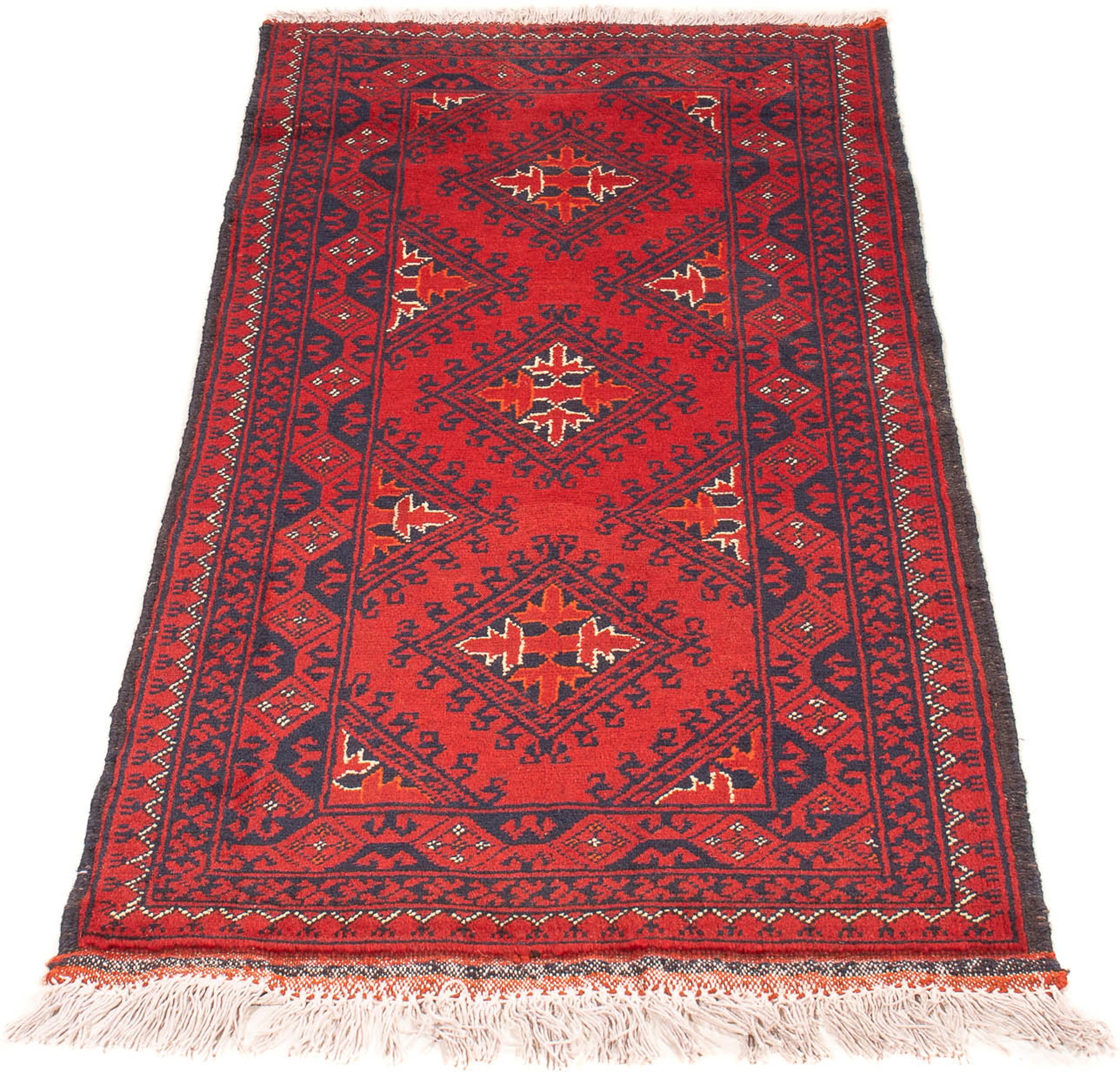 Image of morgenland Orientteppich »Afghan - 133 x 50 cm - dunkelrot«, rechteckig, 7 mm Höhe, Wohnzimmer, Handgeknüpft, Einzelstück mit Zertifikat bei Ackermann Versand Schweiz