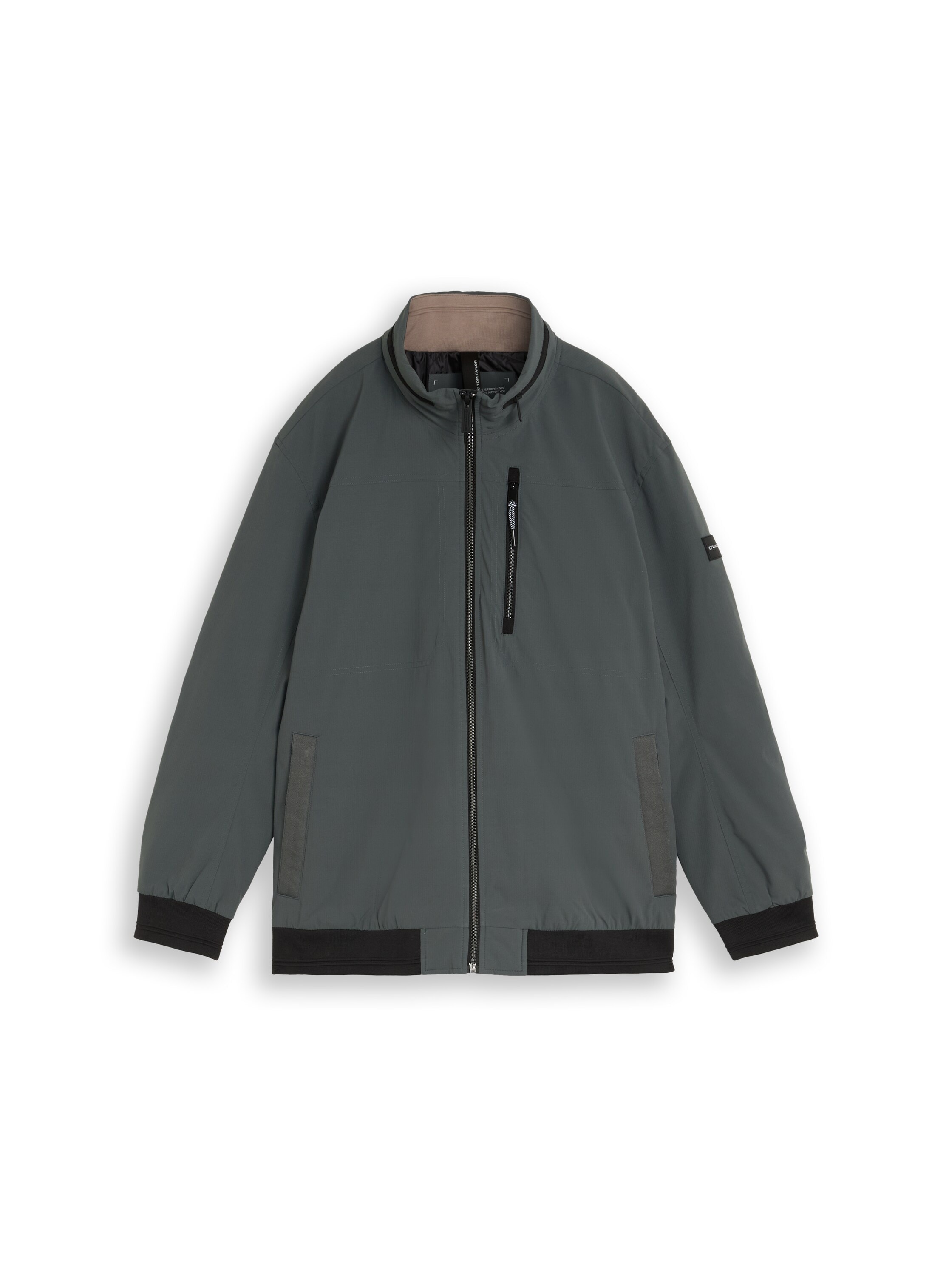 TOM TAILOR PLUS Blouson mit Kapuze mit Stehkragen und Reissverschluss / Grosse Grössen