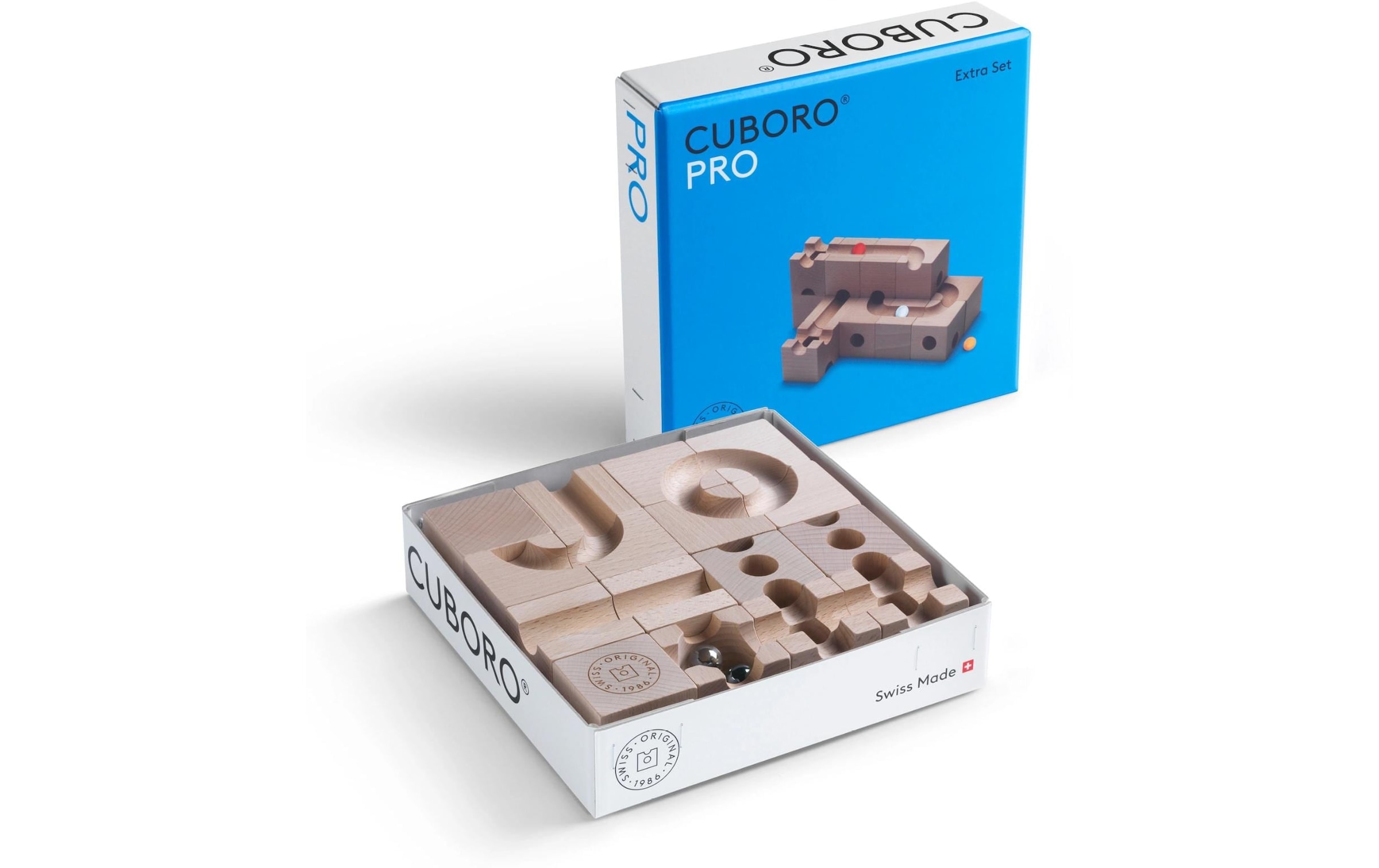   Piste de billes »Cuboro Zubehör Pro extra Set« Nchhaltiges Spielzeug aus naturbelassenem Schweizer Buchenholz