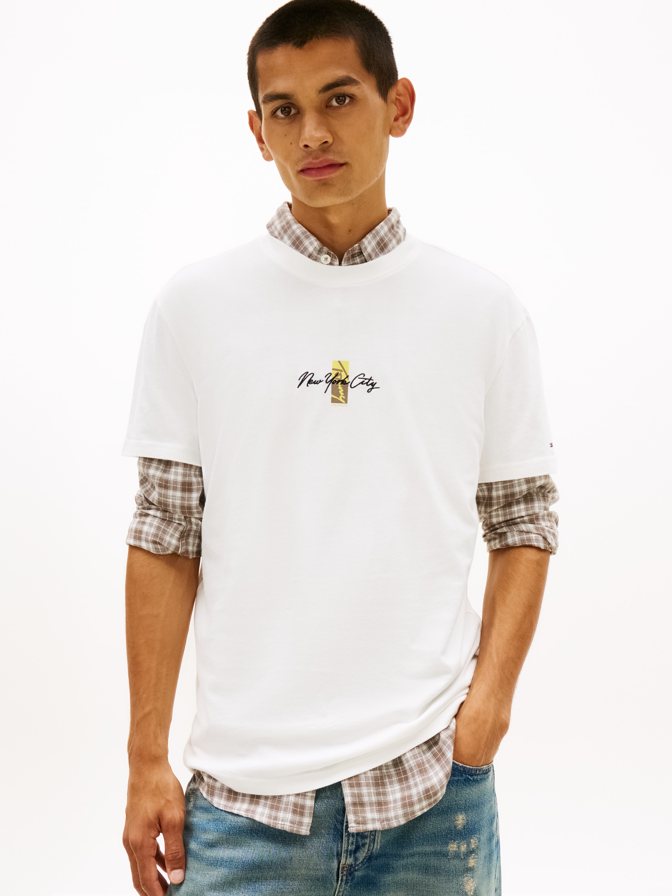 Image of Tommy Jeans T-Shirt "TJM REGULAR SIGN BLOCK" Regular fit mit Rundhalsausschnitt