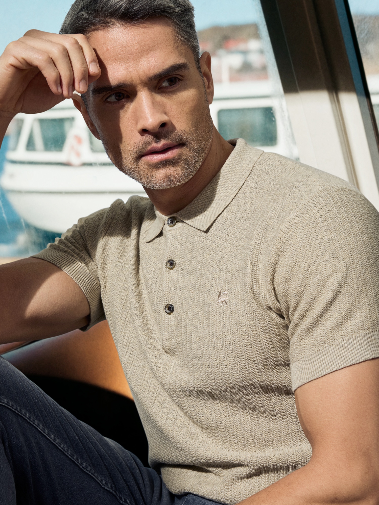 LERROS Poloshirt »LERROS Strick-Polo mit klassisch geknöpftem Kragen«