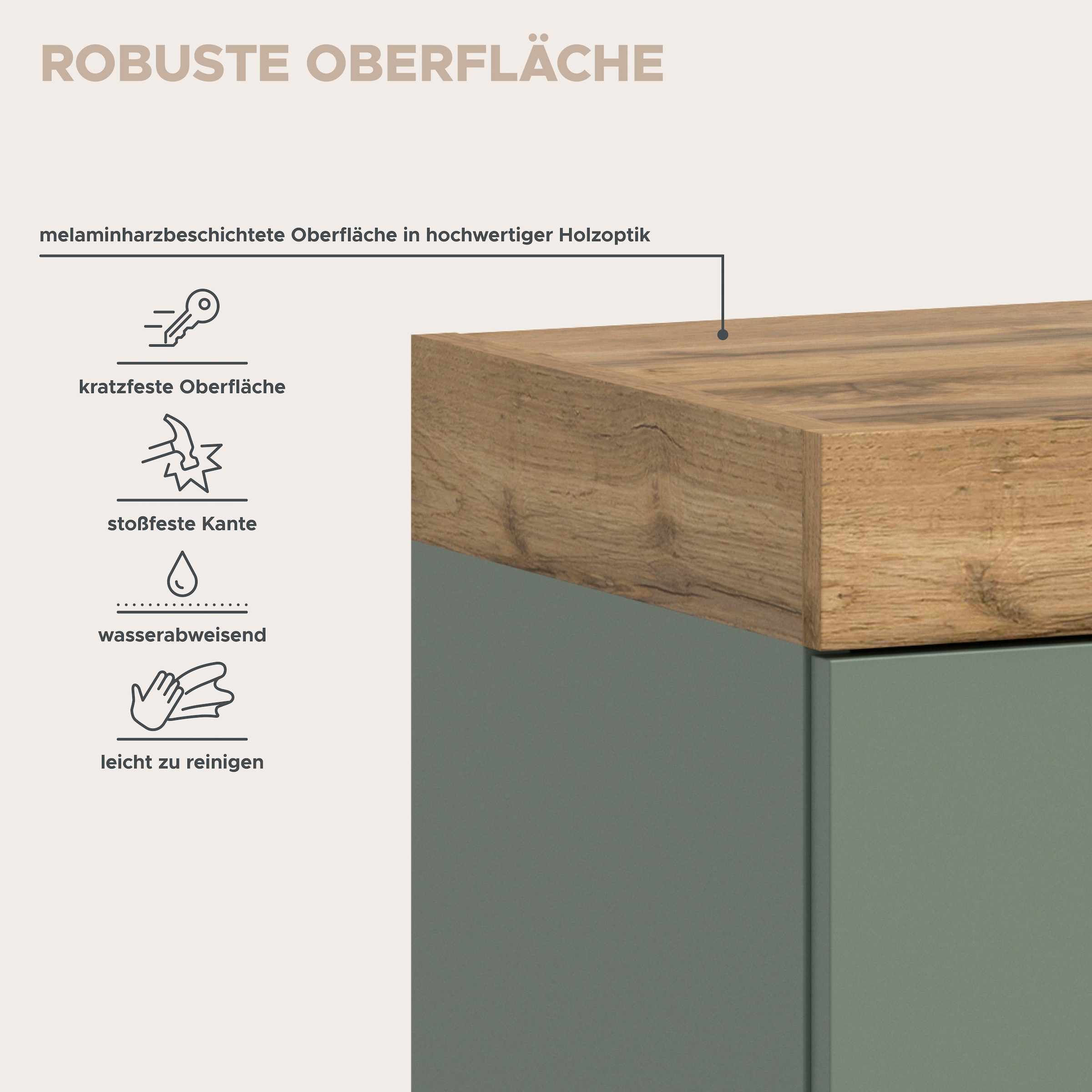 GOODproduct Table basse »MAMBO, TOPSELLER!, Breite 200cm, 4 Klappen, stehend oder hängend« 2 farbige Ausführung, in verschiedenen Farben erhältlich, 1 cuis tlg. Lowboard, TV Unterschrank, Tv-Schrank, Wohnzimmer