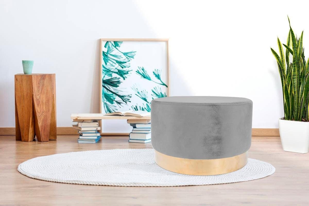 Kayoom Hocker »Nano 510, Hocker in stilvollem Design,weiche Schaumstoff-Sitzfläche«, (1 St.), Golz Akzente, mit pflegeleichtem Stoffbezug, grosse runde Form