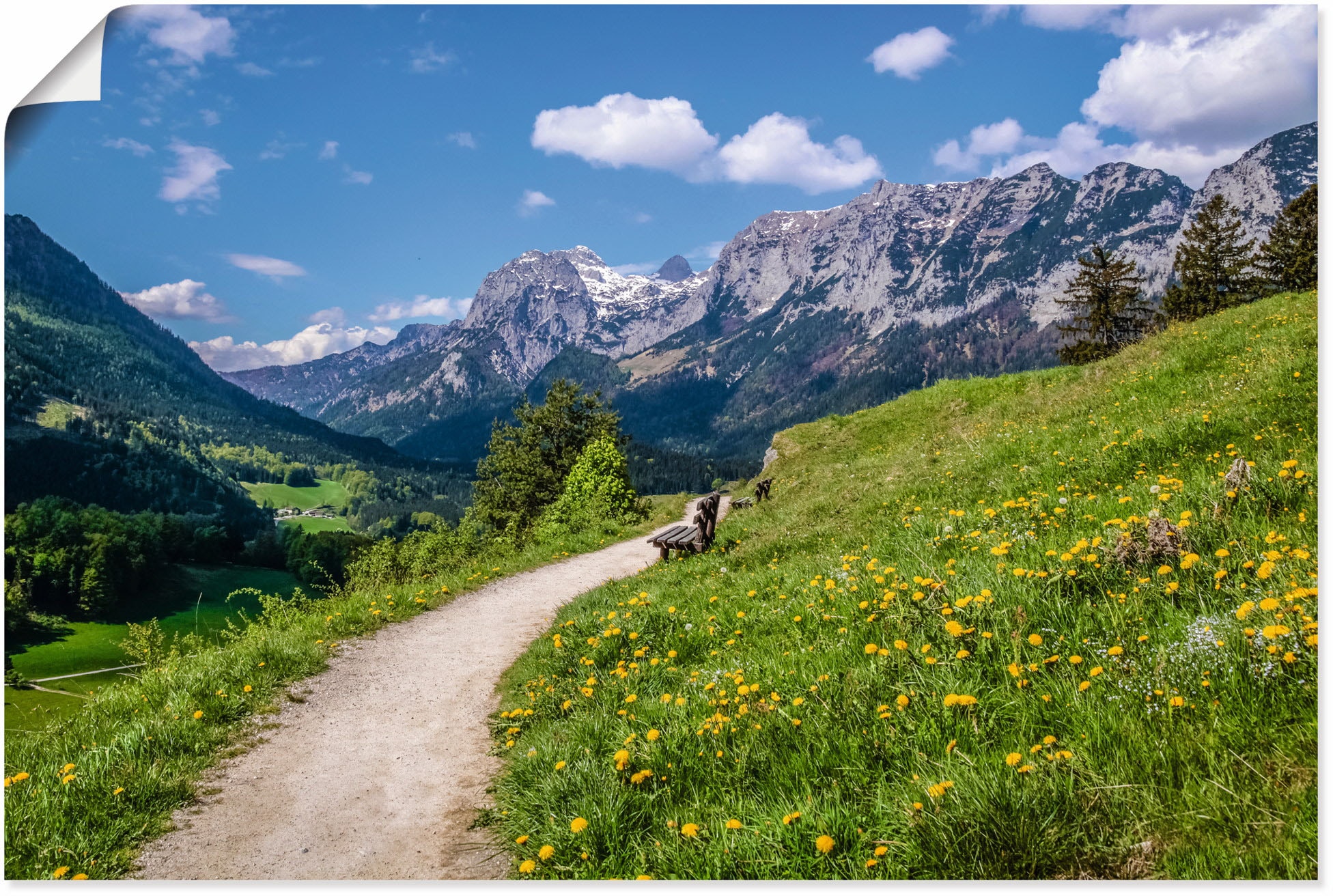 (1 bei Leinwandbild, & in in kaufen St.), »Wanderweg Alpenbilder, Wandbild Artland oder Berge versch. jetzt als Wandaufkleber Alubild, Ramsau Grössen Poster Oberbayern«,