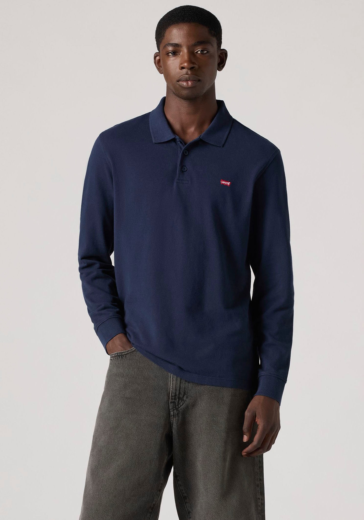 Image of Levis Langarm-Poloshirt "LS HM POLO" Polokragenverschluss in 3-Knopf-Form
