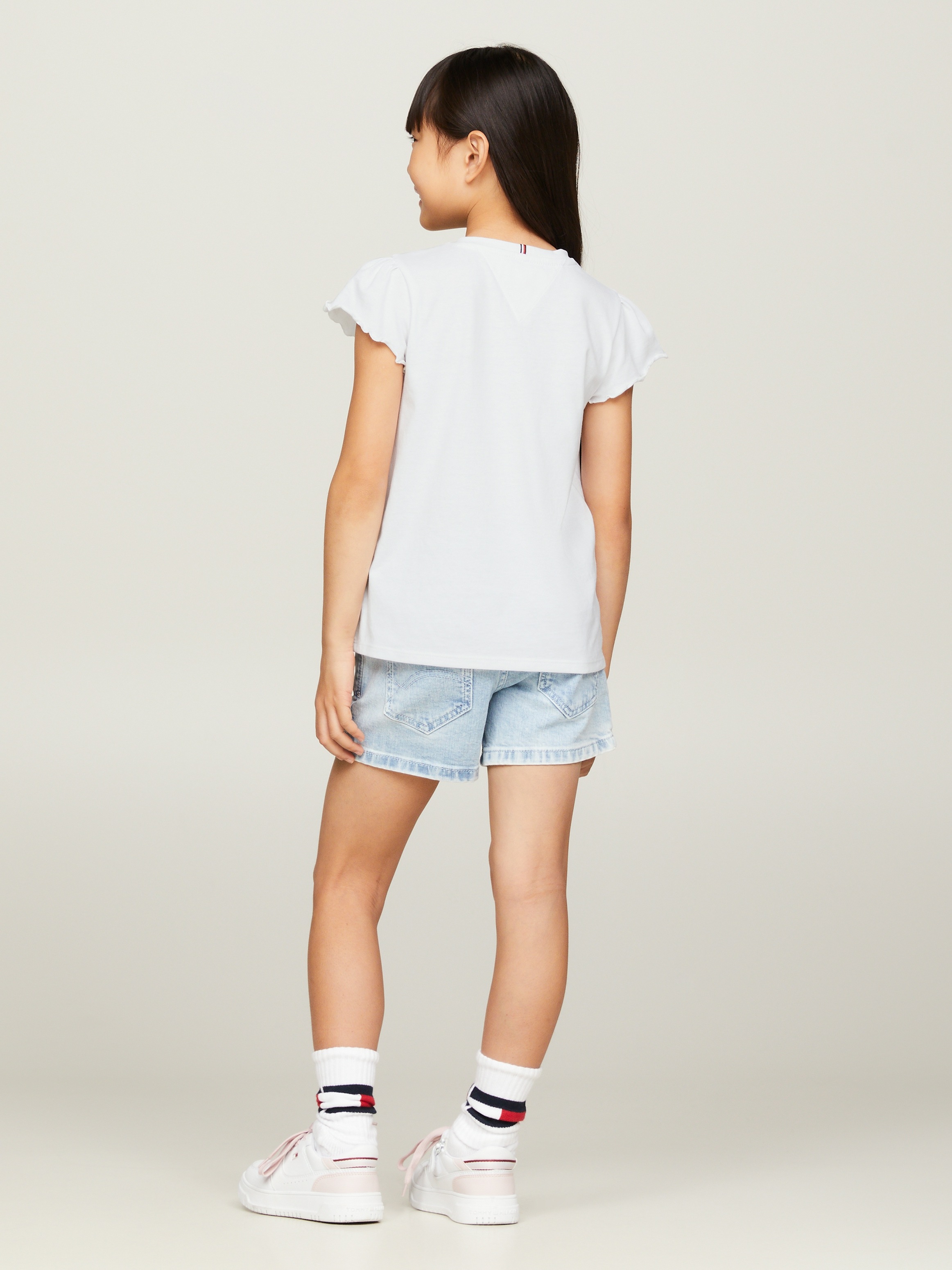 Tommy Hilfiger T-Shirt »ESSENTIAL RUFFLE SLEEVE TOP« mit gewelltem Ärmelabschluss
