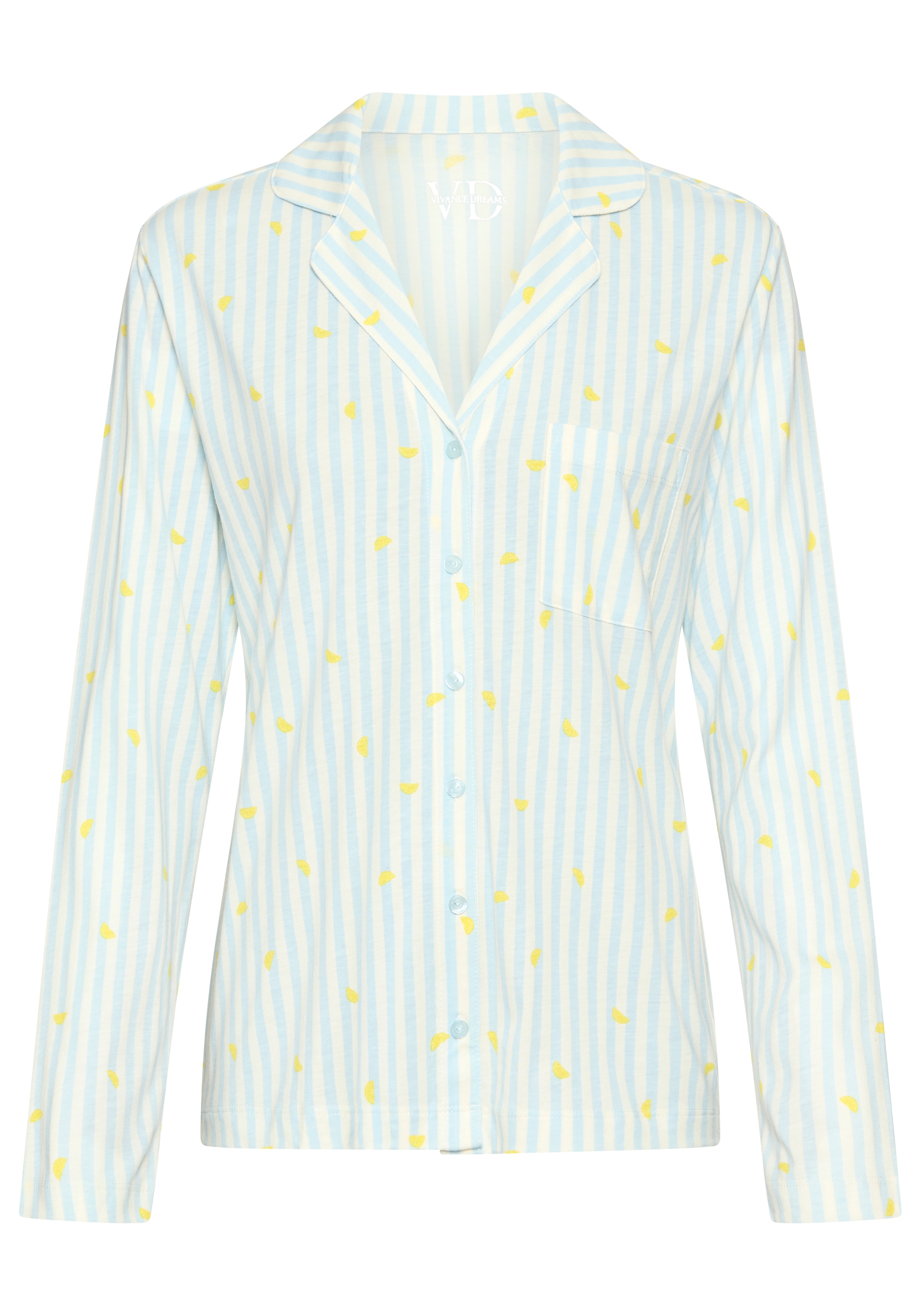 Vivance Dreams Haut de pyjama mit süssem Streifen- und Früchtedruck