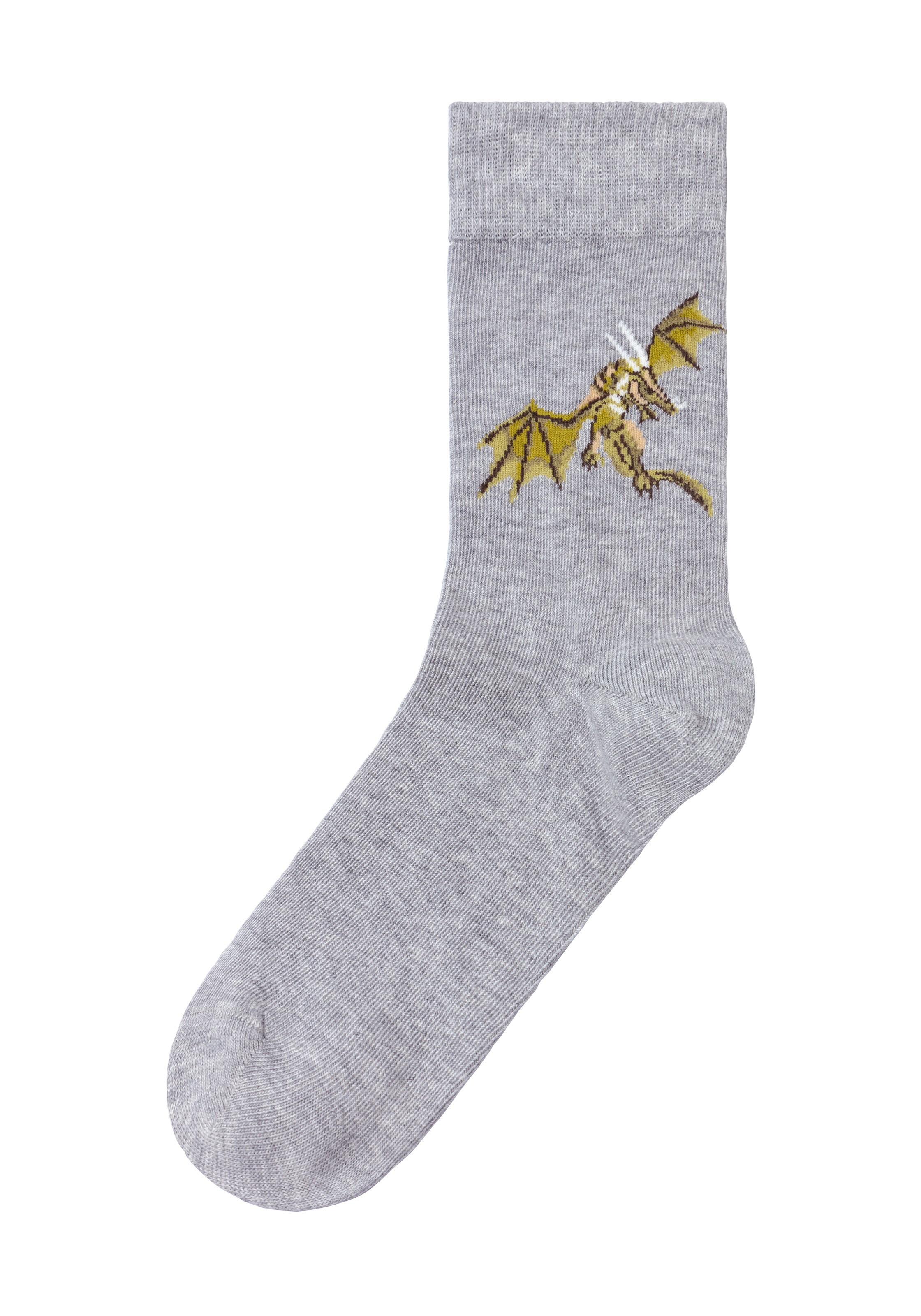 H.I.S Socken, (5 Paar), mit unterschiedlichen Drachen Motiven