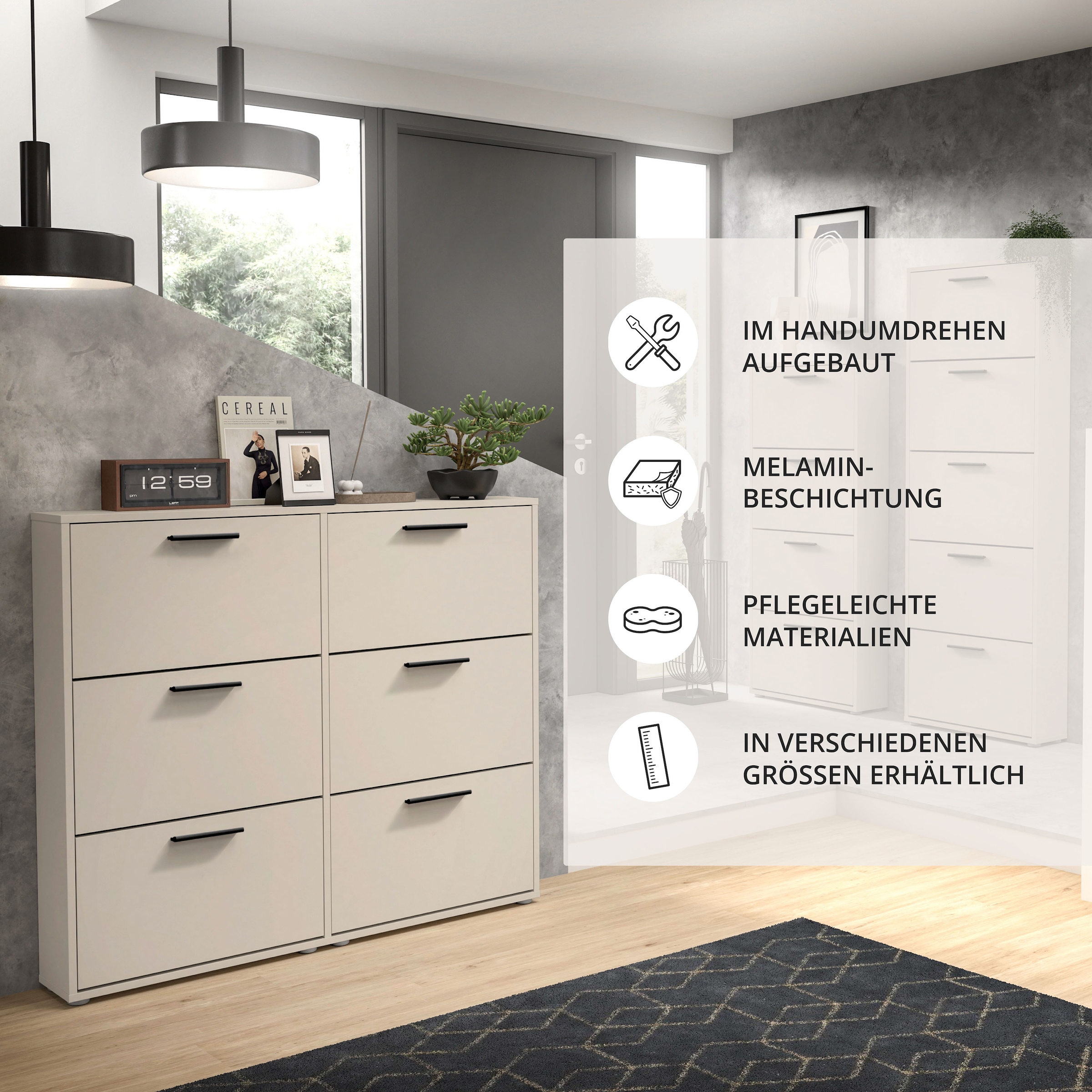 HBZ Schuhkipper »Sam Schuhkipper, Schuhschrank BxHxT 116x103x17 cm« 1 Stk. tlg. Breite 116cm, FSC-Mix Credit