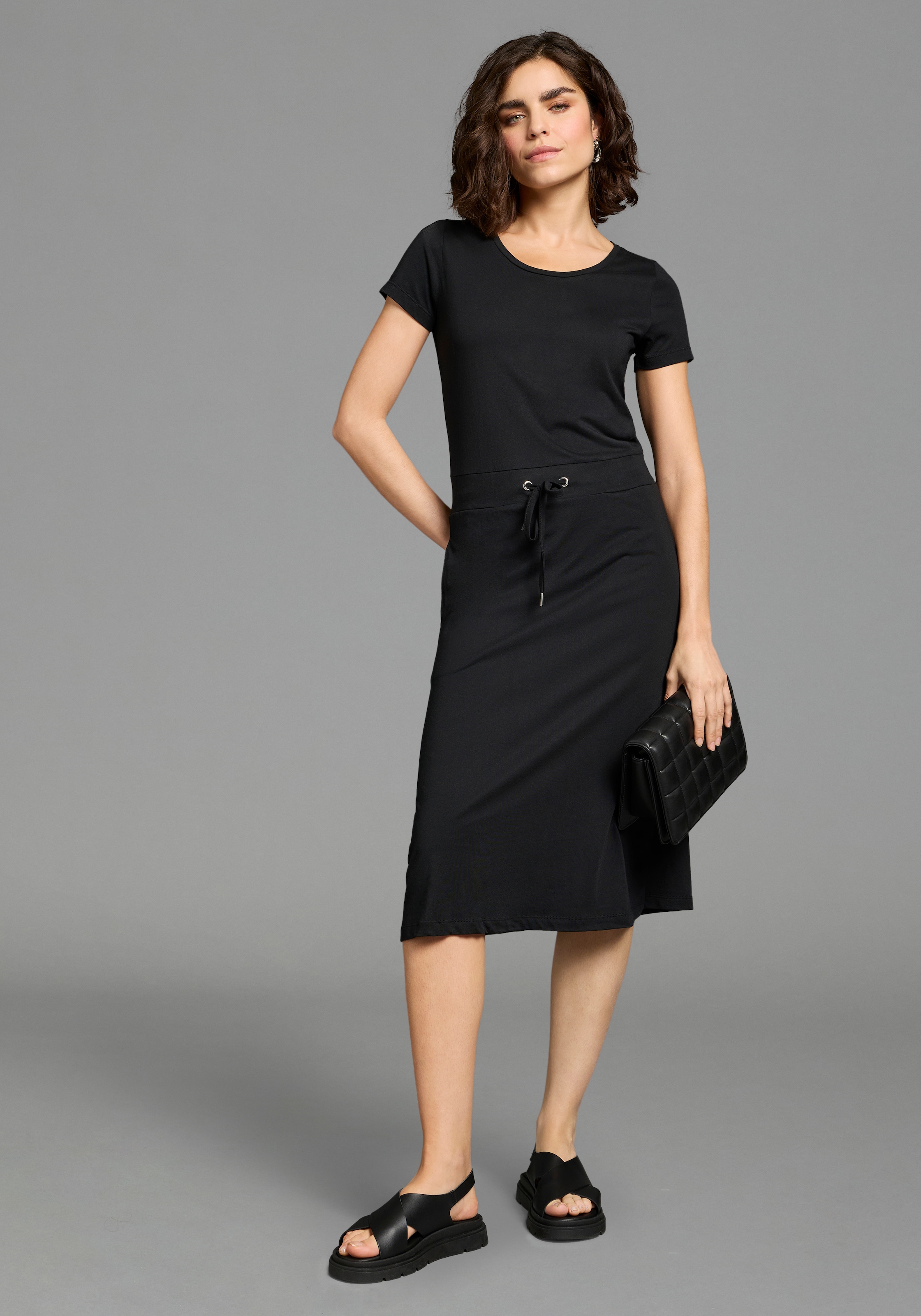 Laura Scott Sommerkleid im Basic-Stil - in unifarben, geblümt oder gestreifter Optik