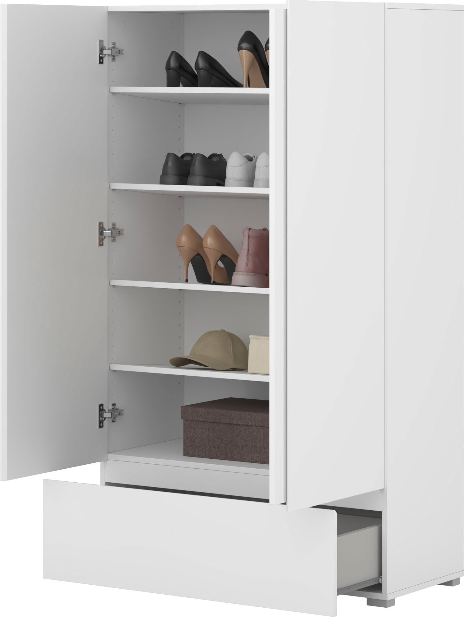 GOODproduct Armoire multi-usages »Metric,Breite 89 cm, Highboard, Universalschrank, Garderobe« armoire à linge avec beaucoup de rangement, étagères réglables