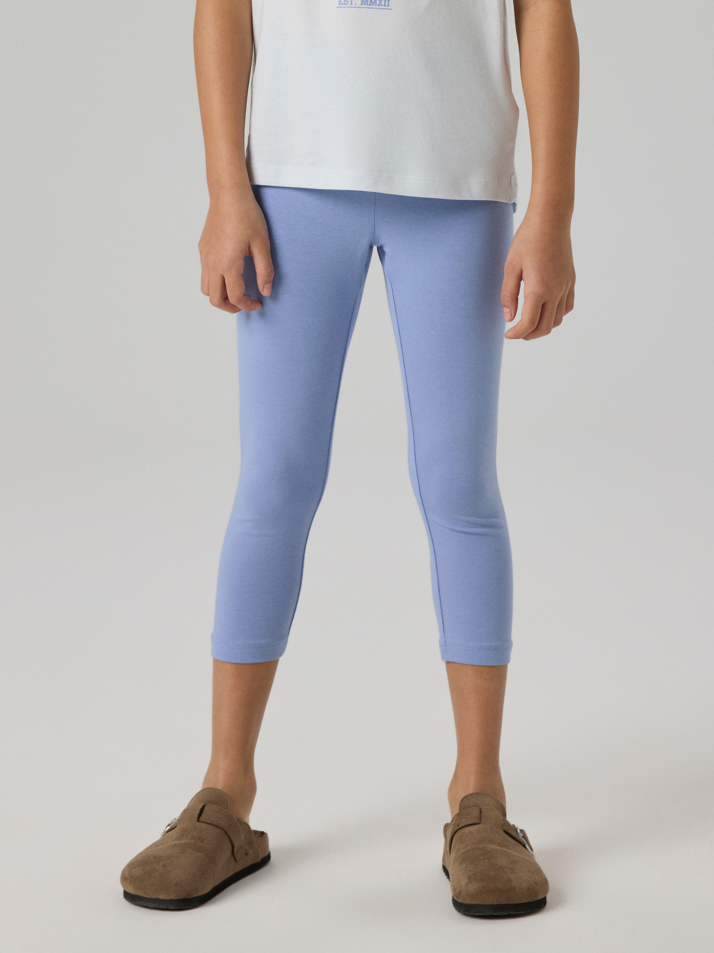 Image of Name It Caprileggings "NKFVIVIAN CAPRI LEGGING FF NOOS" aus elastischer Baumwollmischung, schmale Passform, wadenlang