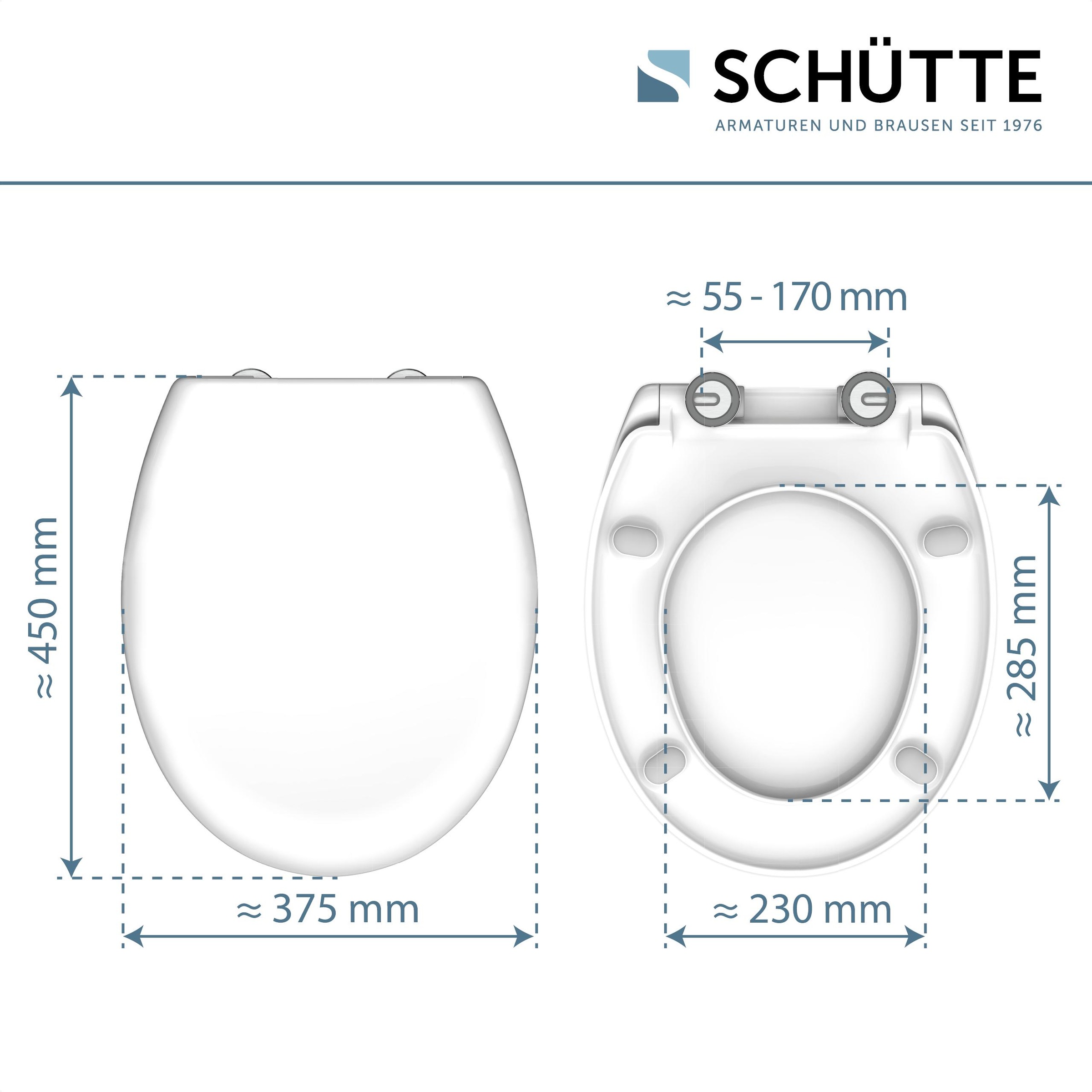 Schütte Siège de WC »WHITE« duroplast, avec fermeture douce et fermeture rapide