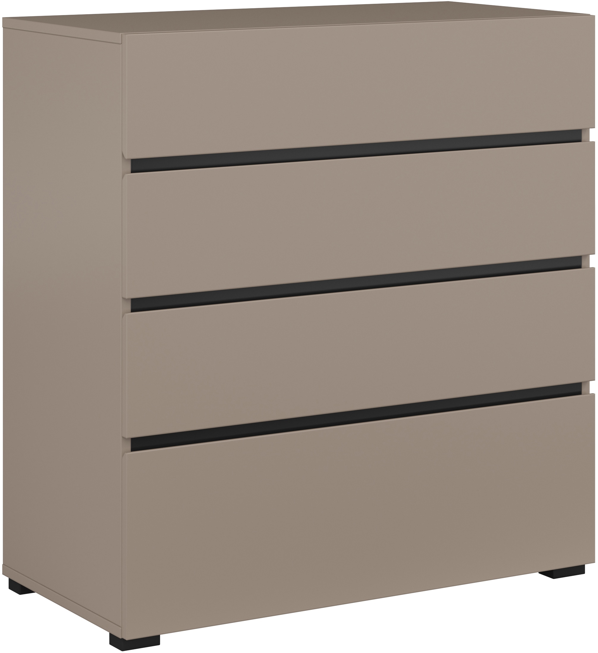 INOSIGN Kommode »Cross, moderne grifflose Schubladenkommode, 80x40x85cm (BxTxH)«, Schubladenschrank, Sideboard mit 4 Schubkasten