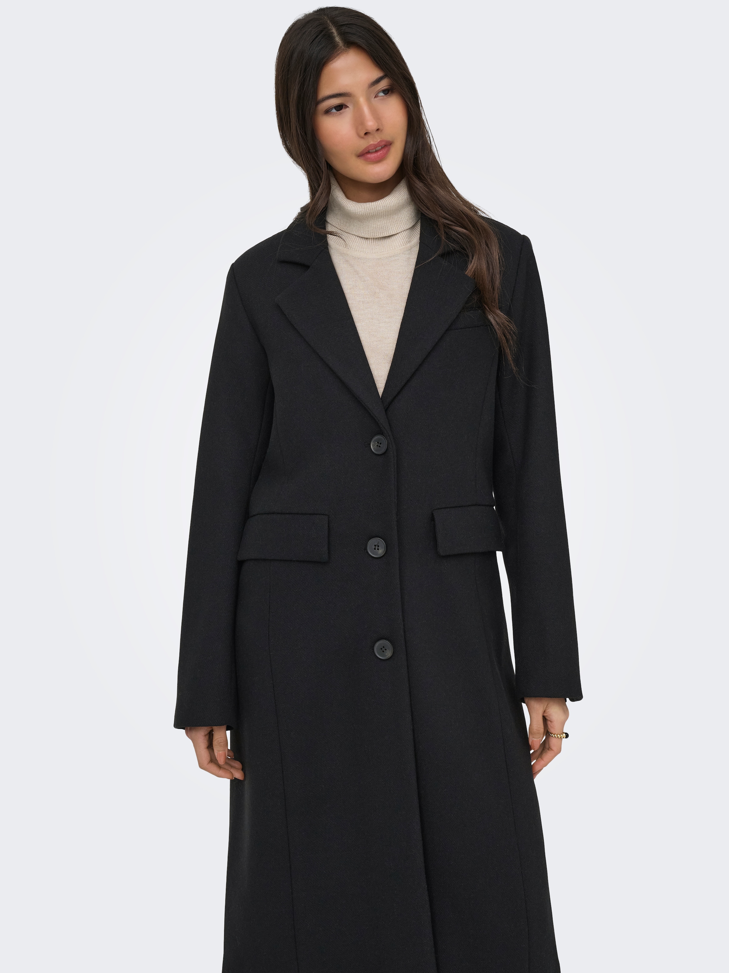 Image of ONLY Langmantel "ONLMICOL REGULAR COAT CC OTW" Materialmix mit Wolle