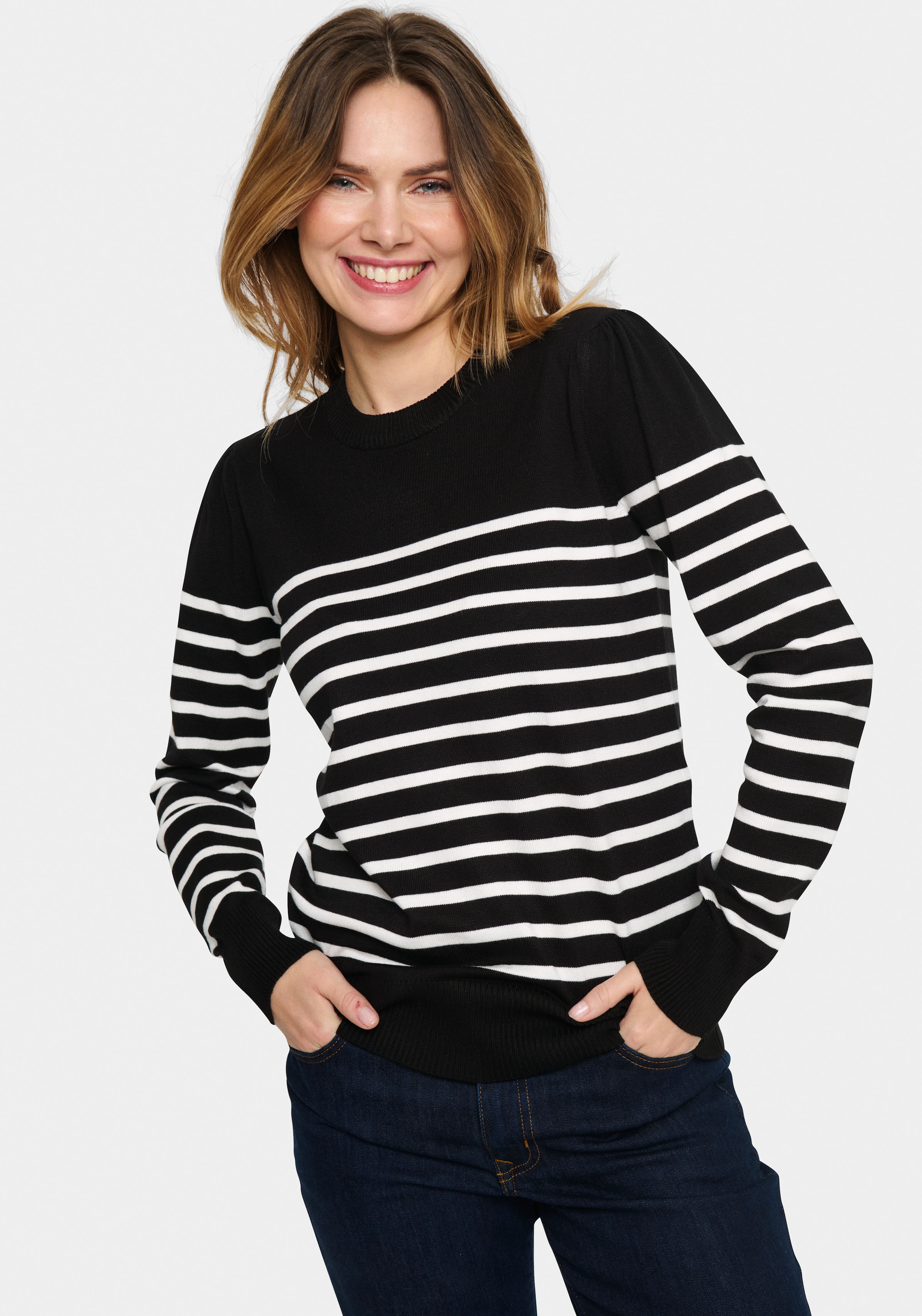 Image of Saint Tropez Strickpullover "MilaSZ LS Striped"